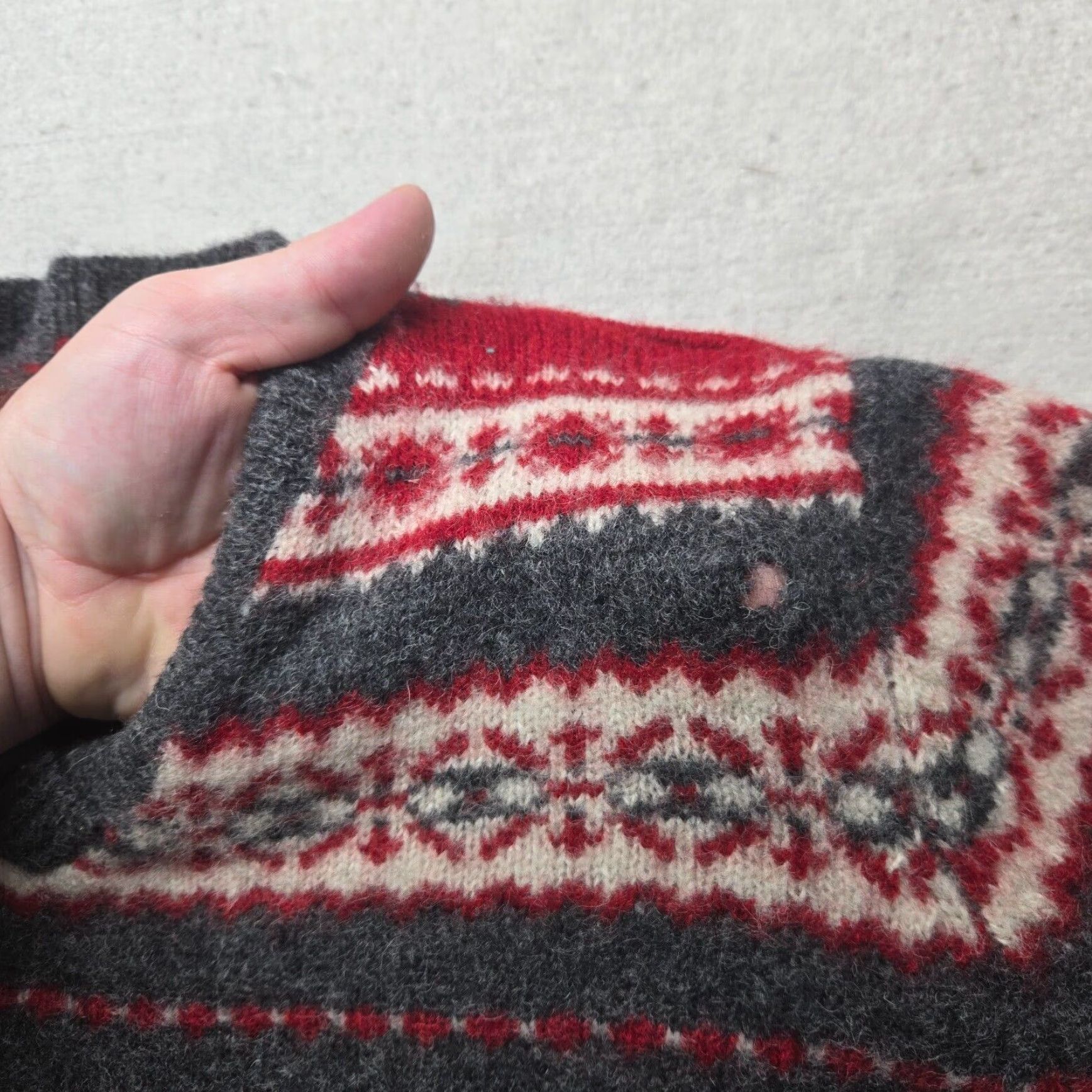 Vintage Arizona Jean Company 100% Wool Gray Pullover Women's Large Sweater Size L / US 10 / IT 46 - 4 Thumbnail