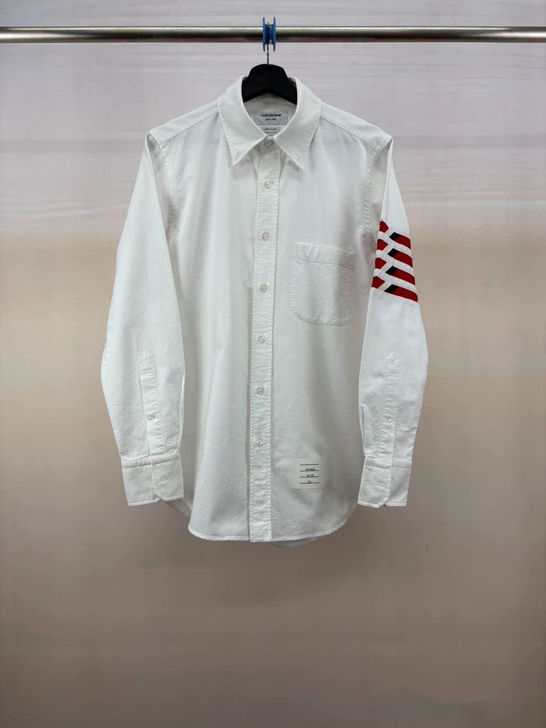 Thom Browne Thom Browne A red and black four-striped shirt Size US S / EU 44-46 / 1 - 1 Thumbnail