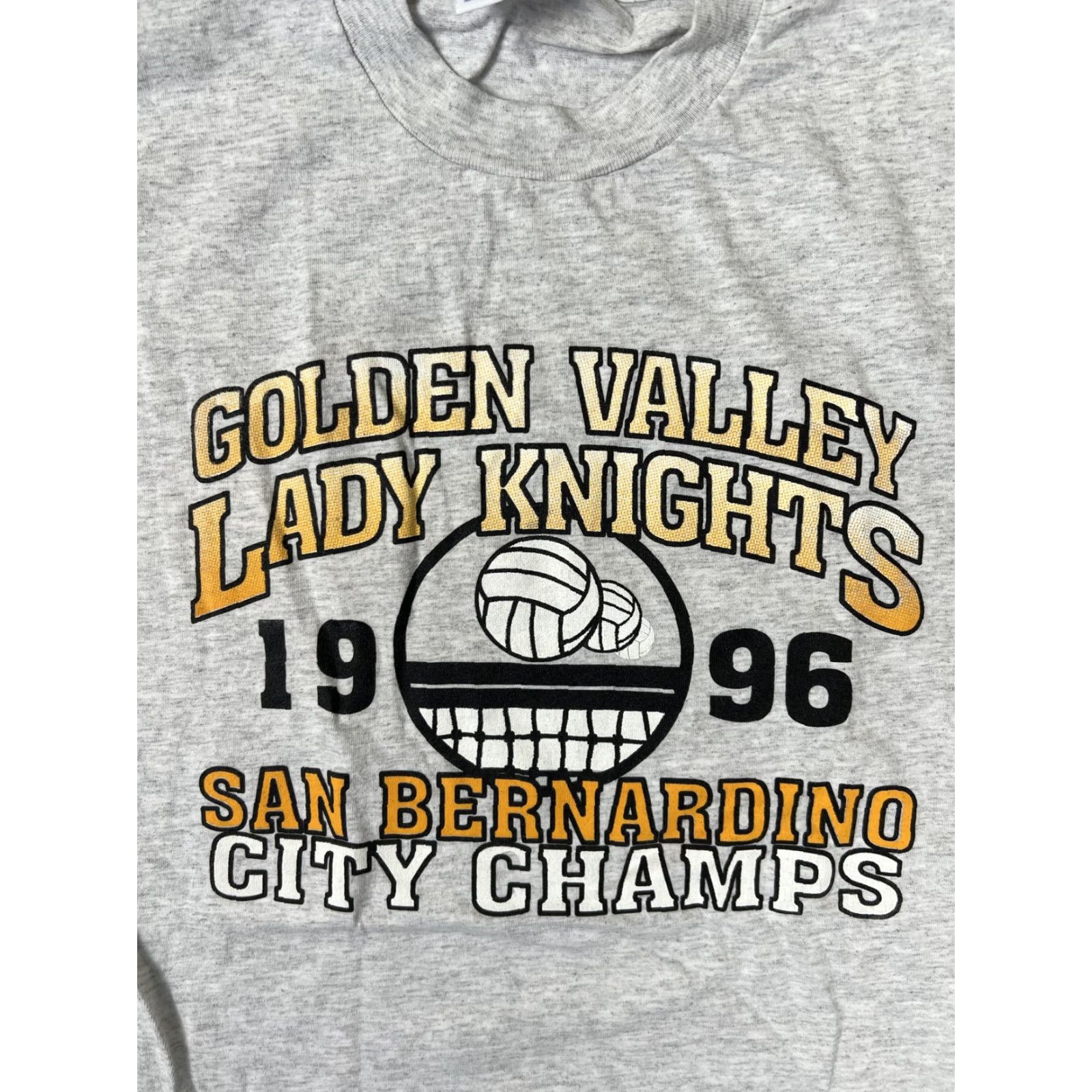 Jerzees VINTAGE Jerzees Golden Valley Lady Knights T-Shirt Mens Large Gray Volleyball 1996 90s Size US L / EU 52-54 / 3 - 2 Thumbnail