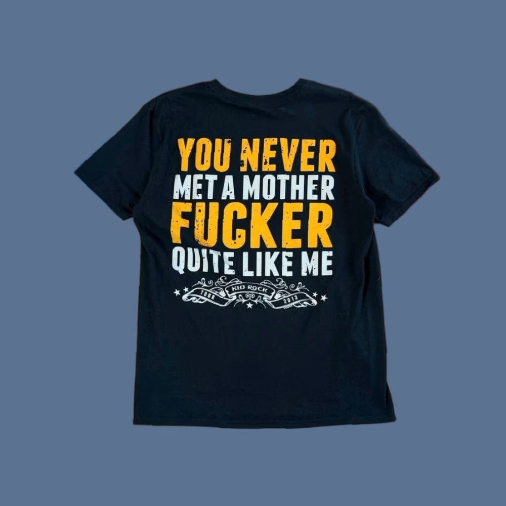 Gildan VINTAGE Kid Rock Tour 2013 Black T Shirt L Mens Crew Neck Graphic Tee MF Like Me You Never Met Size US L / EU 52-54 / 3 - 1 Thumbnail