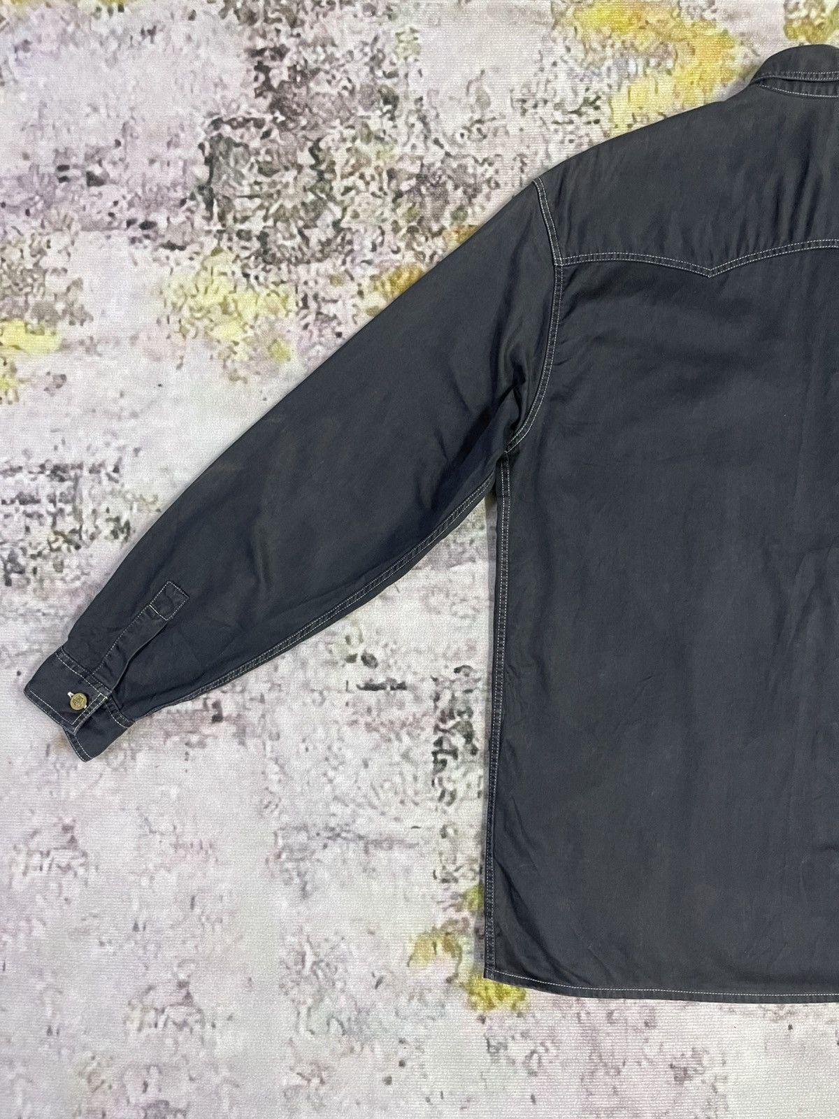 Versace Jeans Couture × Vintage Versace Vintage Black White Contrast Stitch Long Sleeve Size US XL / EU 56 / 4 - 5 Thumbnail