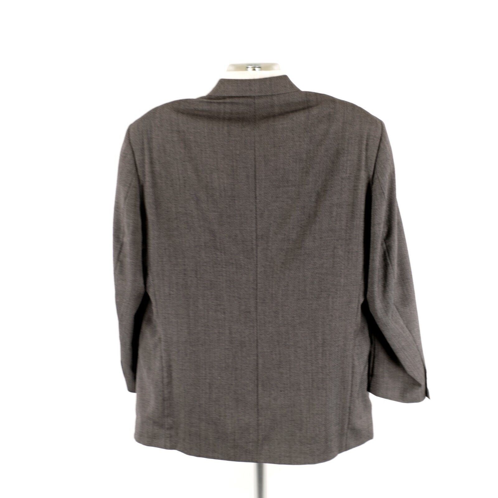Pierre Cardin Pierre Cardin Textured Tweed Wool Gray Check 2 Button Blazer Size 44L - 7 Thumbnail