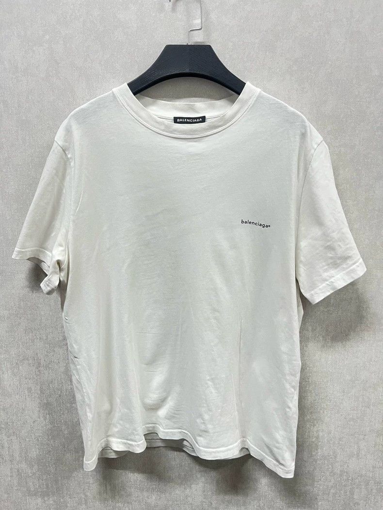 Balenciaga Balenciaga Plain white letter T-shirt Size US M / EU 48-50 / 2 - 1 Thumbnail