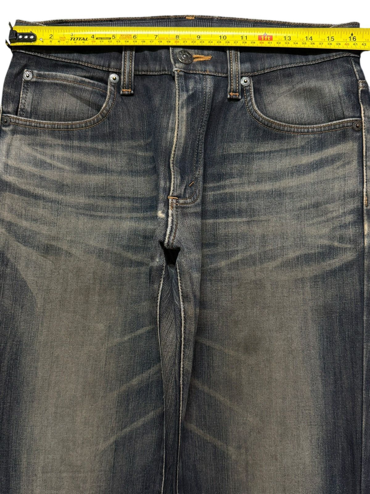 Edwin Vintage 90s Japan Edwin 503 Wild Fire Faded Wash Whiskers Size US 32 / EU 48 - 9 Thumbnail