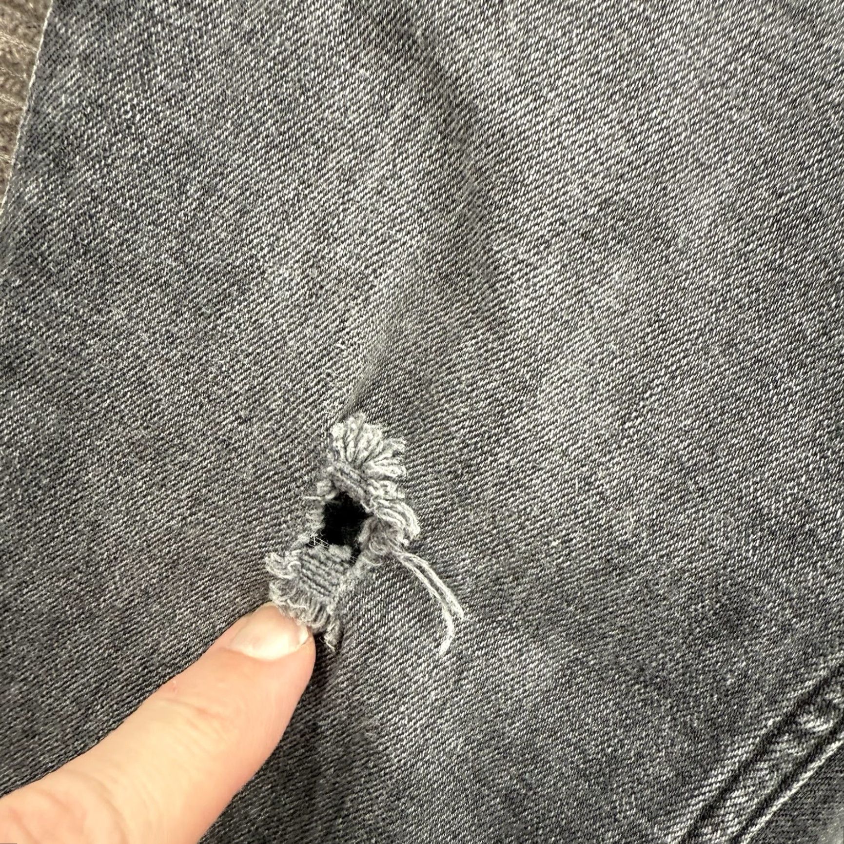 Allsaints AllSaints Jeans Men 30/26 Gray Cotton Button Fly Distressed Designer Regular Straight Tapered 30in 26in Inseam Mens Size US 30 / EU 46 - 3 Thumbnail