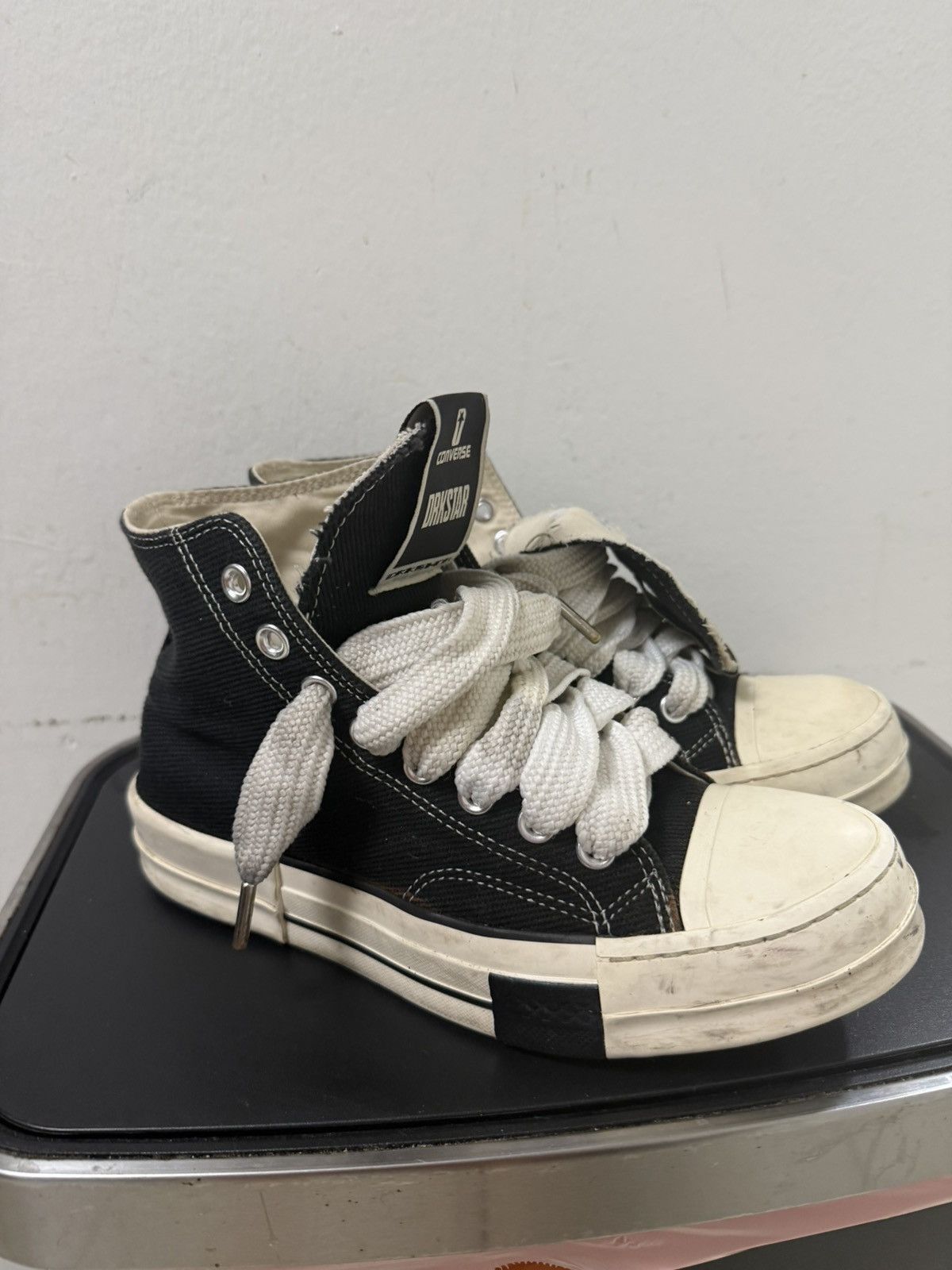 Converse × Rick Owens Drkshdw Converse x Rick Owens DRKSHDW DRKSTAR Chuck 70 High Black 7M Size US 7 / EU 40 - 4 Thumbnail