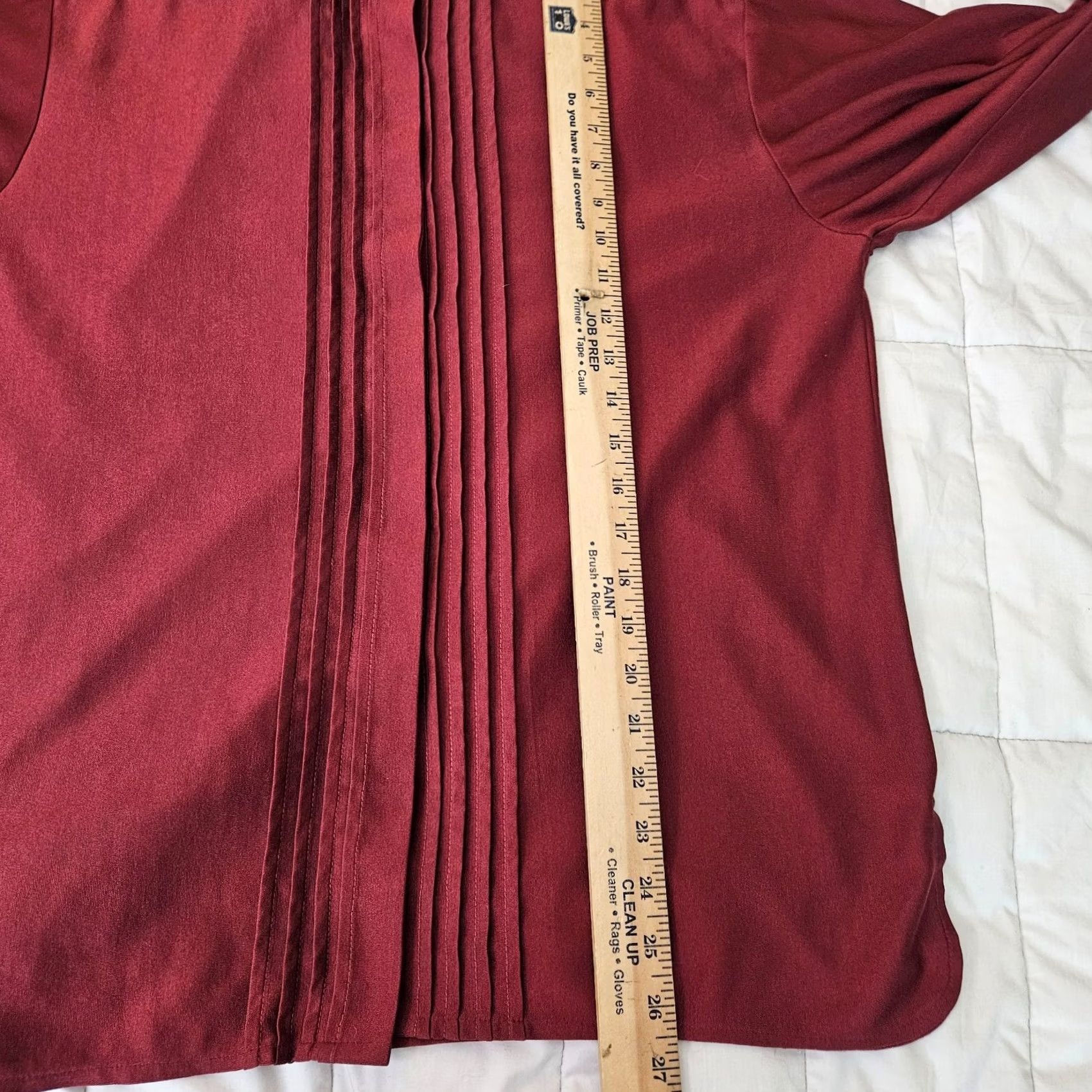 Oscar De La Renta VINTAGE Oscar De La Renta Button-Up Shirt Women 14 Burgundy Red Solid Long Sleeve All Seasons Regular Carrying No N/A Size XL / US 12-14 / IT 48-50 - 4 Thumbnail