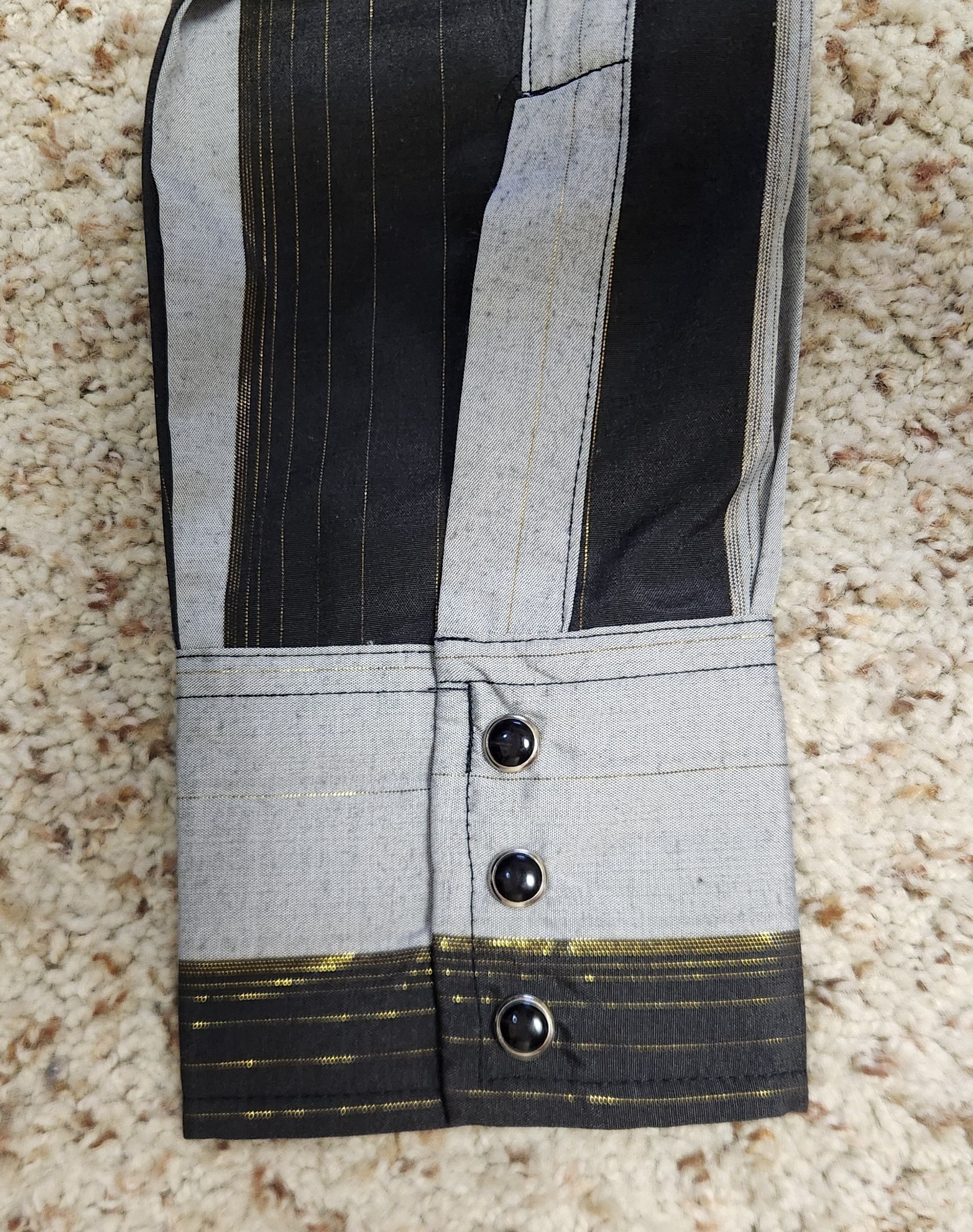 Wrangler men's Western shirt S Wrangler vintage 1980s stripe metallic Size US S / EU 44-46 / 1 - 6 Thumbnail