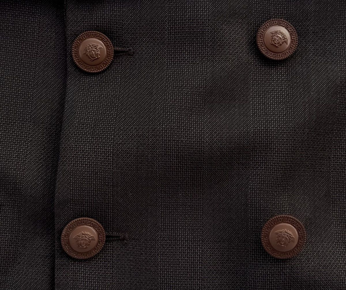 Versace Vintage Gianni Versace Double Breasted Blazer Brown Medusa Size 46R - 5 Thumbnail
