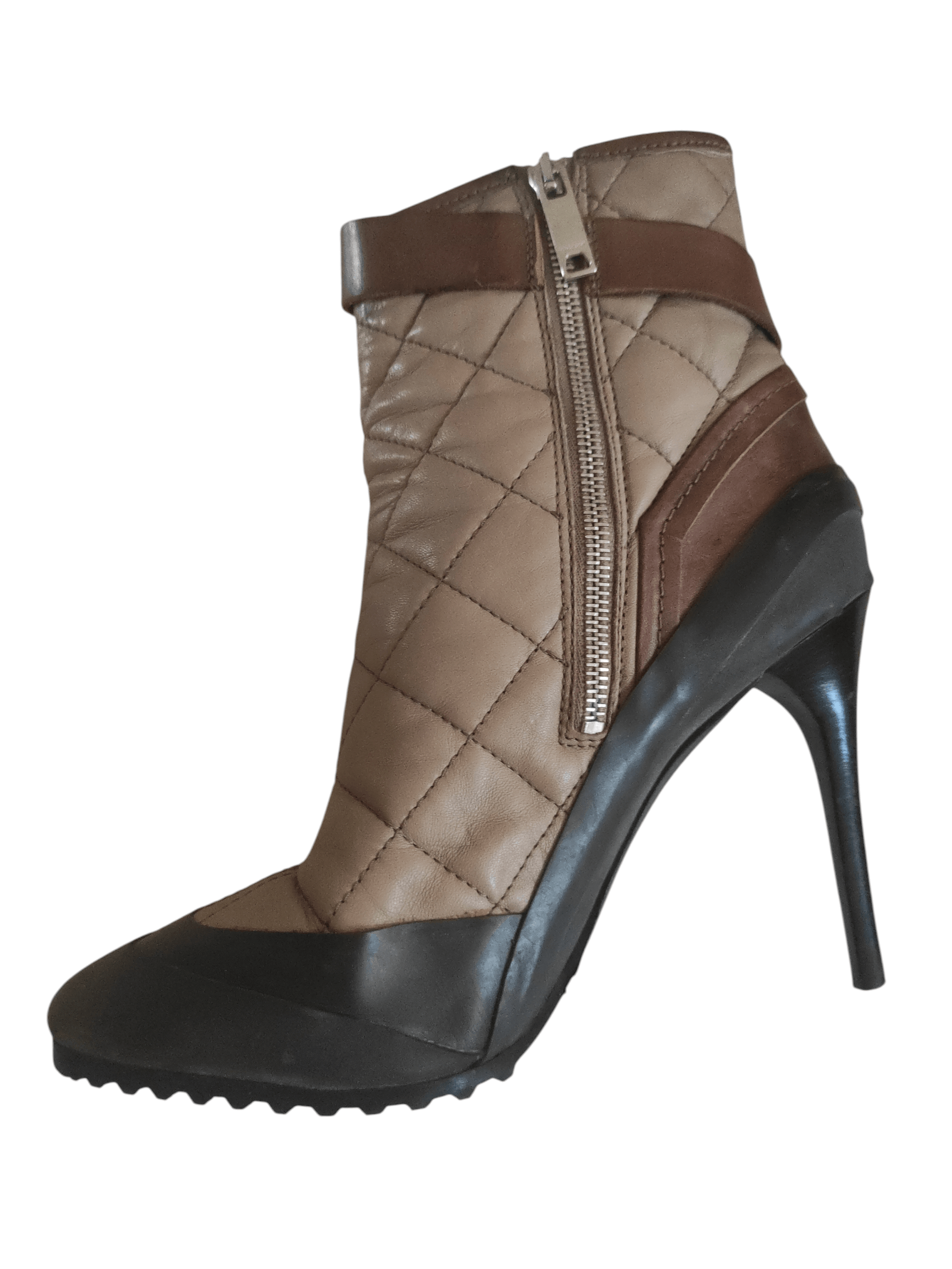 Burberry Burberry Brit Beverley Ankle Bootie Brown Quilted Sz Eur 40 Size US 8.5 / IT 38.5 - 4 Thumbnail