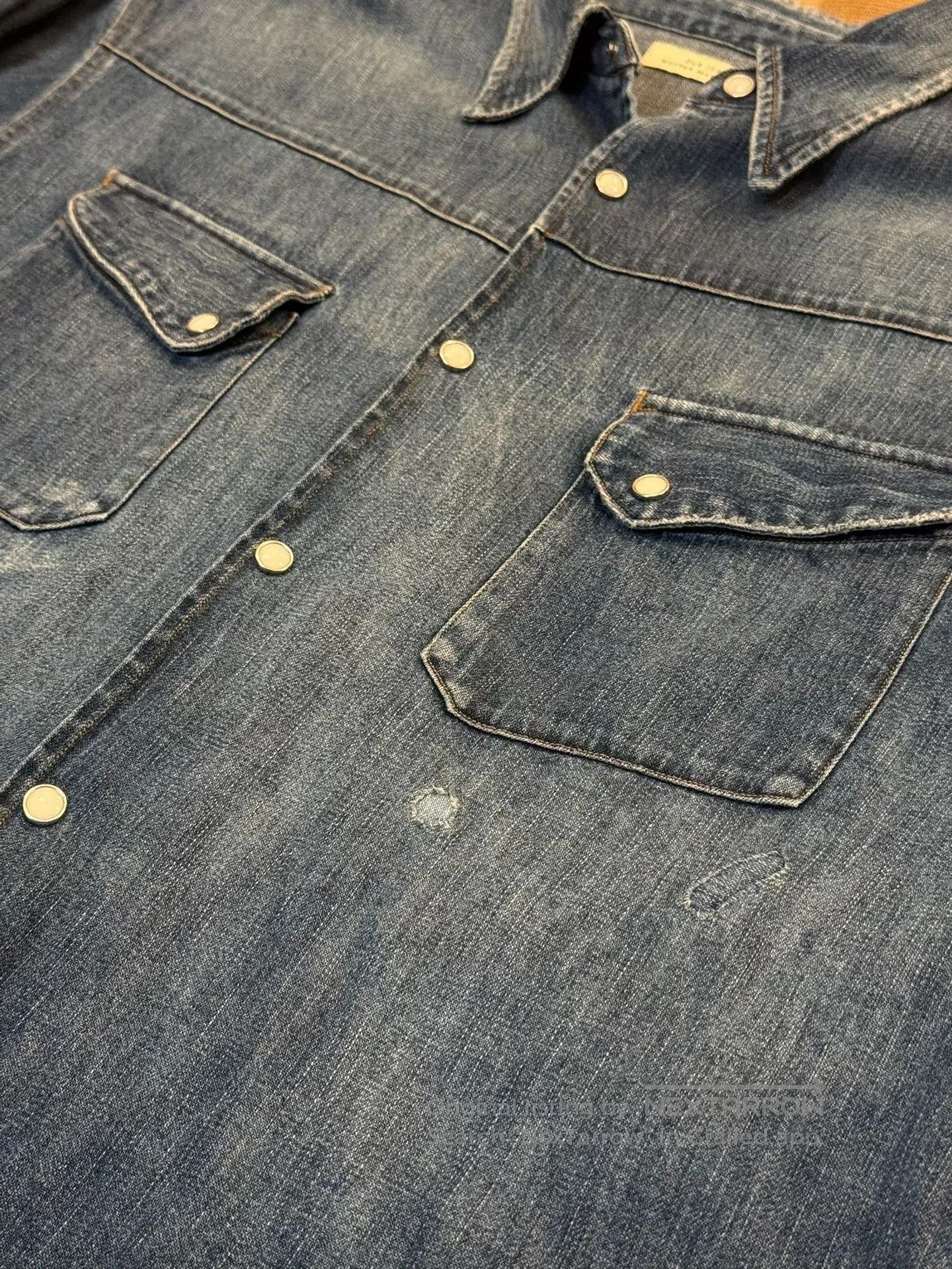 Old Joe Old Joe Distressed Washed Denim Shirt. Size US M / EU 48-50 / 2 - 5 Thumbnail