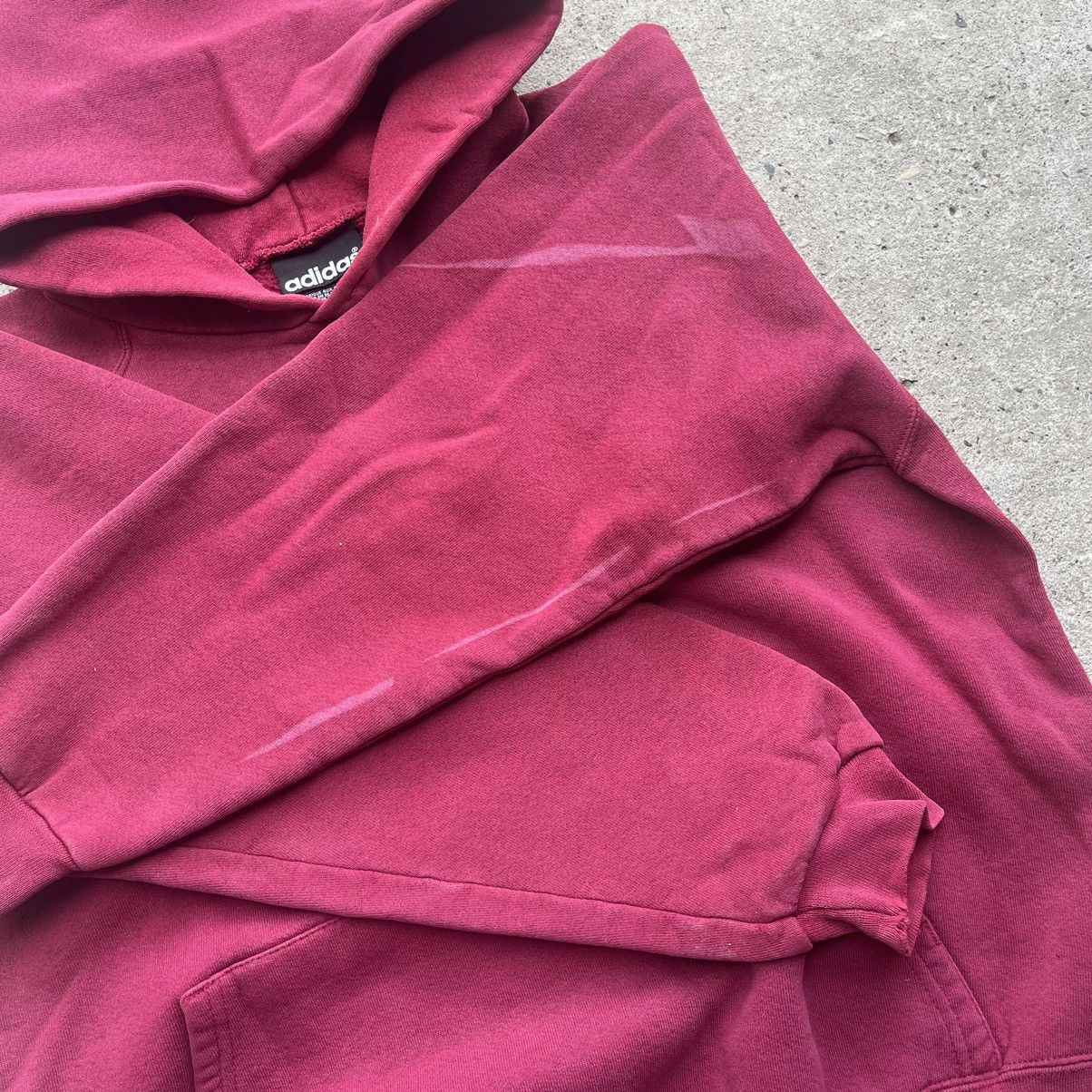 Adidas × Vintage Vintage 90s Adidas Distressed Sunfaded Baggy boxy red Hoodie Size US M / EU 48-50 / 2 - 8 Thumbnail