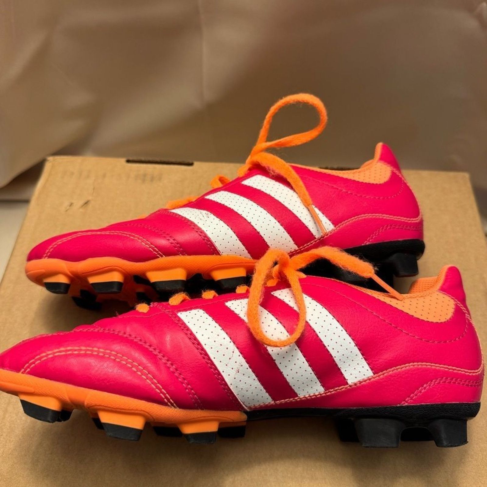 Adidas Adidas Pink Orange Soccer Shoes cleats 7.5 athletic sport Size US 7.5 / IT 37.5 - 5 Thumbnail