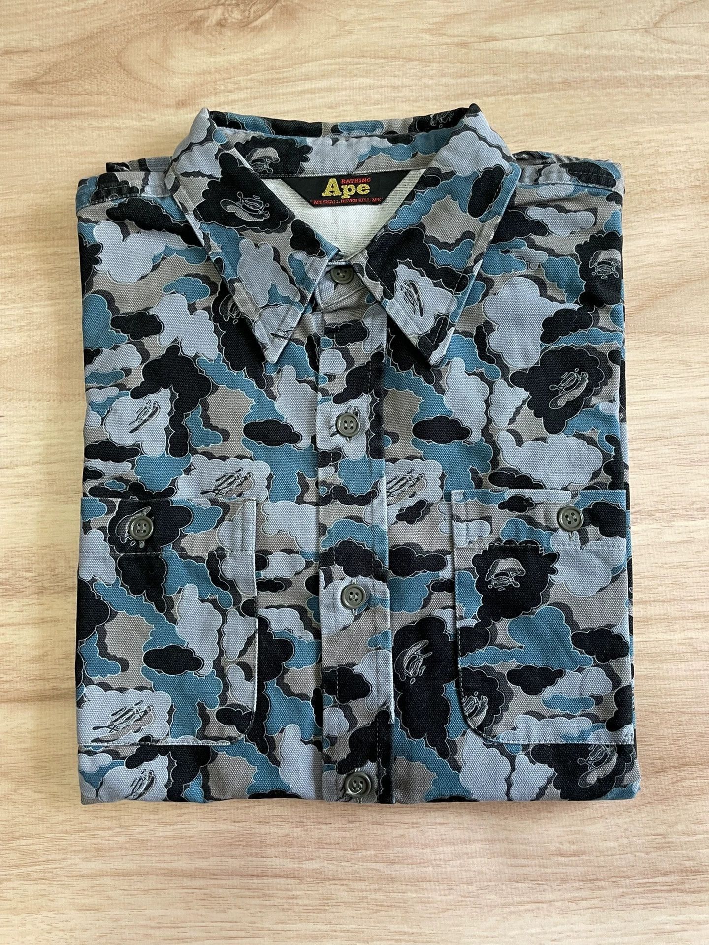 Bape Blue Camo Print Button-Up Shirt Size S Size US S / EU 44-46 / 1 - 1 Thumbnail