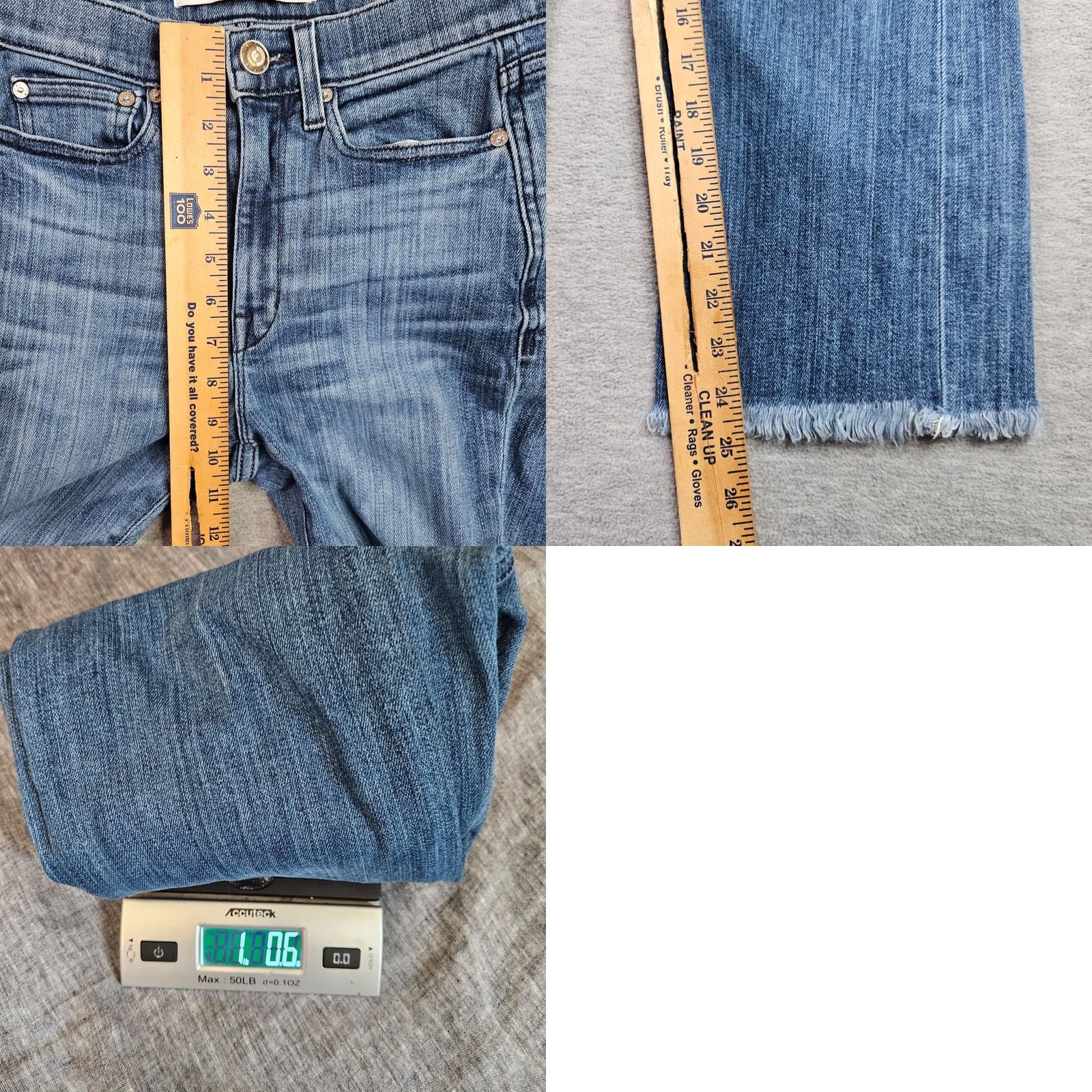 AYR AYR Women Jeans W26S The BOMB Pop Straight Leg Raw Hem Premium Denim Blue Casual 5-Pocket Regular Rise Belted Machine Washable Mens Womens Girls Boys? Size 26" / US 2 / IT 38 - 8 Thumbnail