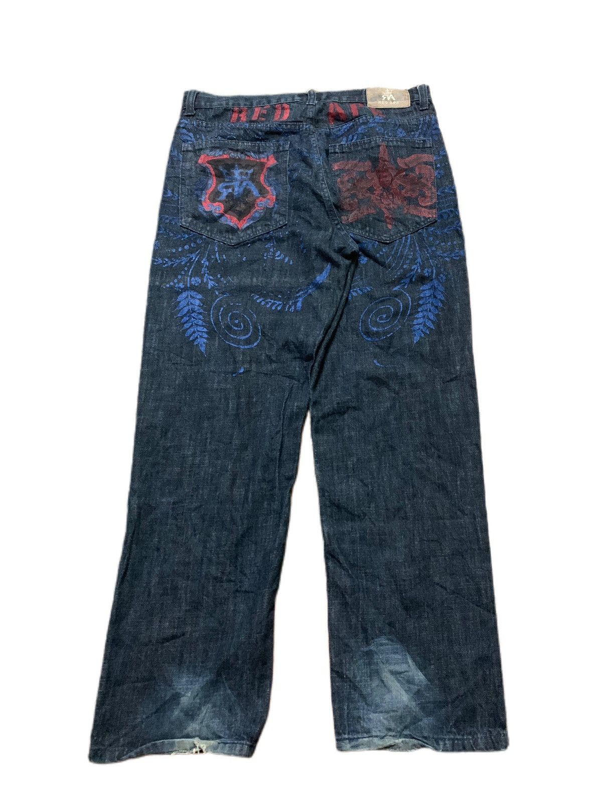 Affliction × JNCO CRAZY BAGGY red ape jeans with sick backhit Size US 36 / EU 52 - 2 Thumbnail