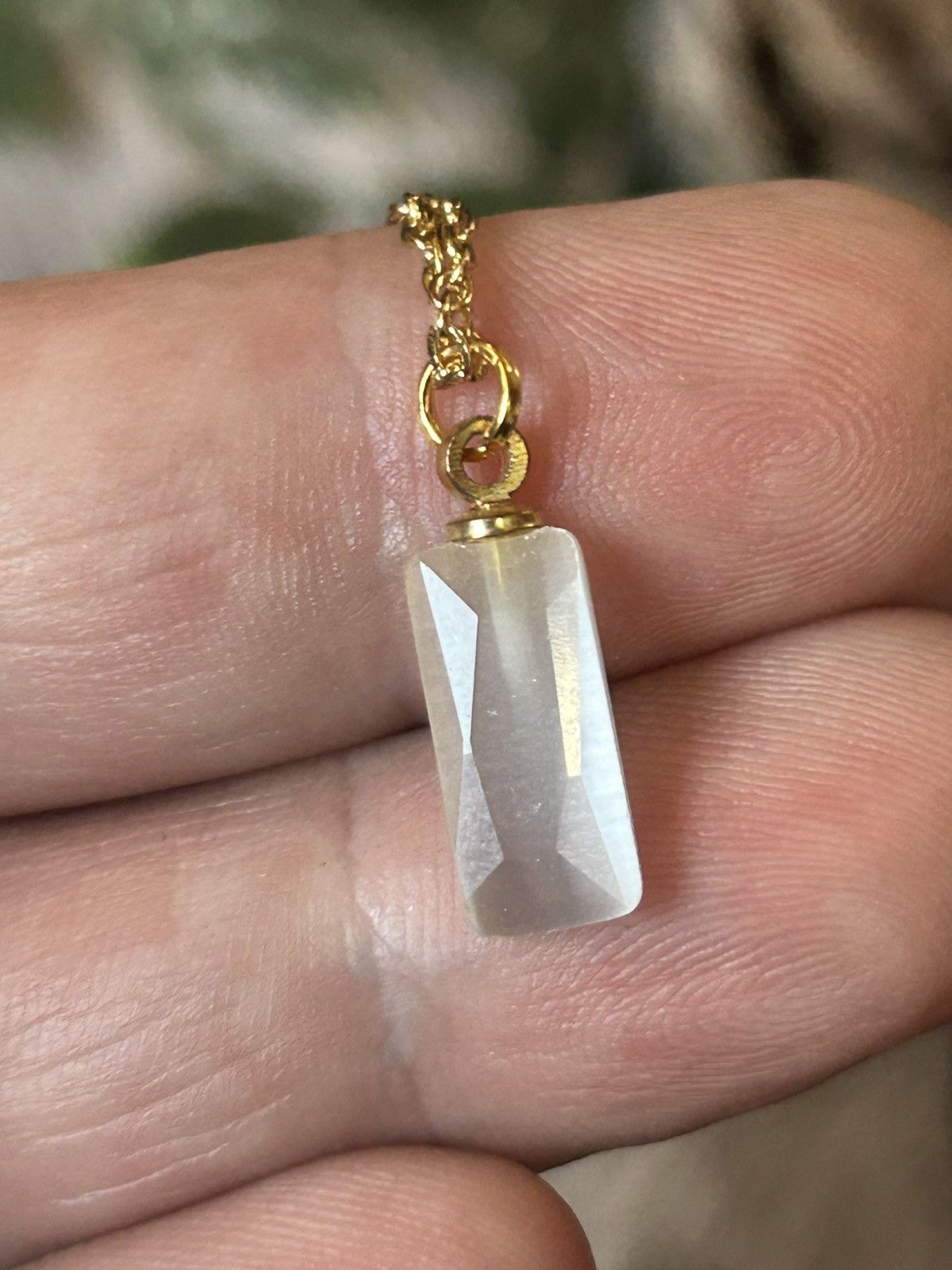 Handmade Handcrafted elegant faceted selenite pendant necklace Size ONE SIZE - 5 Thumbnail