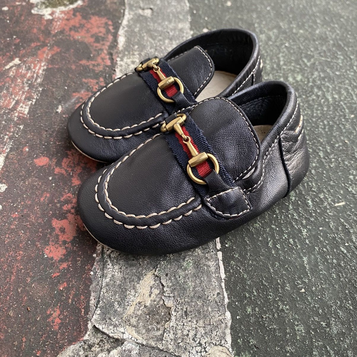 Gucci GUCCI baby loafers black leather Size US 4 / IT 34 - 1 Thumbnail