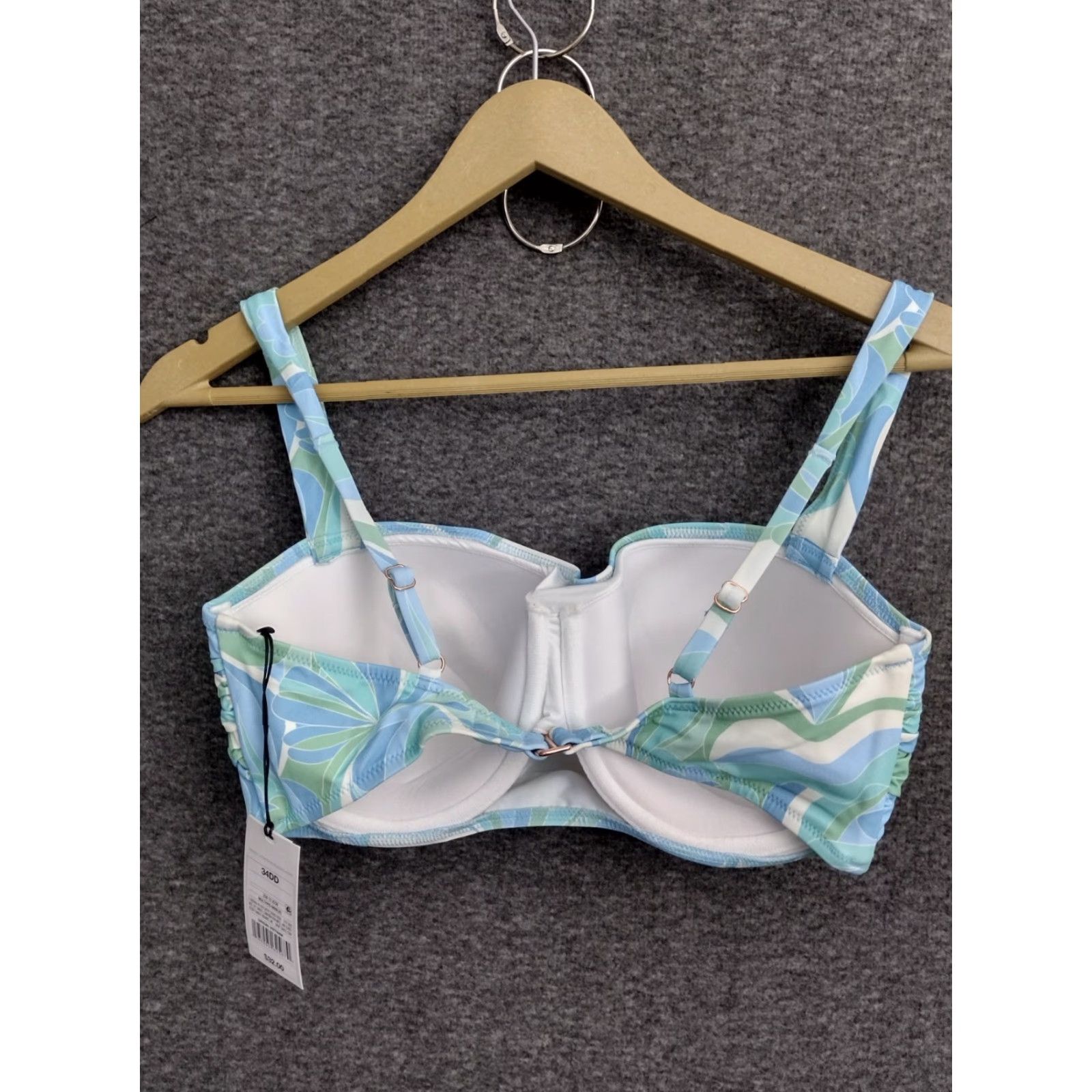 Vintage Shade & Shore Top Shirt Women Blue Floral Print 34DD Bralette Lift Square Neck Adjustable Strap 34DD Womens Beach Vintage No Size XXS / US 00 / IT 34 - 2 Thumbnail