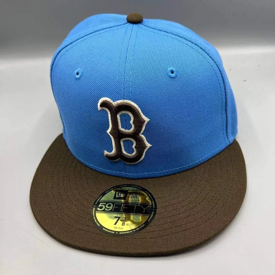 New Era Boston Red Sox Hat Men 7 3/8 59Fifty New Era MLB Fitted Cap Size ONE SIZE - 4 Thumbnail