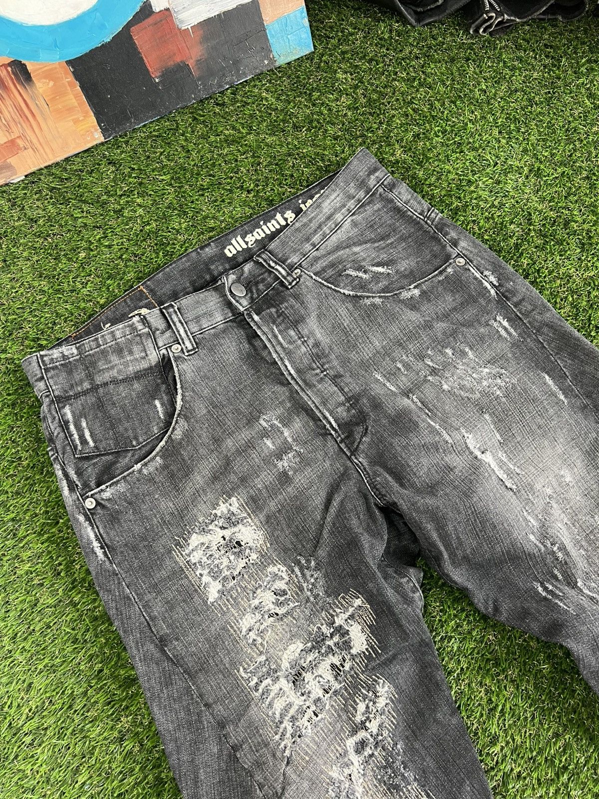 Allsaints Vintage Allsaints Jeans Distressed Denim Faded Y2K Style Size US 32 / EU 48 - 4 Thumbnail