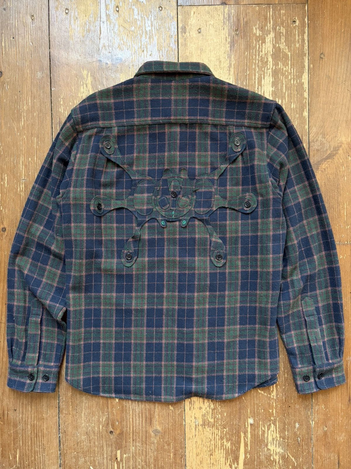 Happy99 Hapoy 99 angel 99 wool plaid flannel button up w patch Size US M / EU 48-50 / 2 - 1 Thumbnail