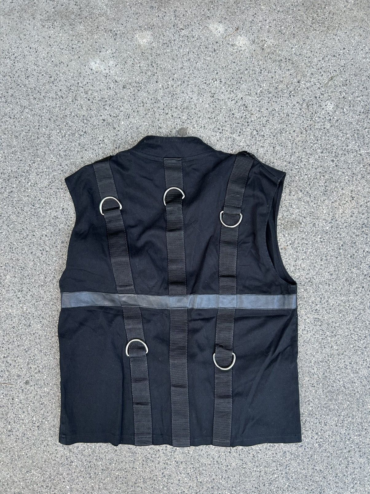Vintage Avant Garde Aderlass black Vest with belts and metal inserts Size US L / EU 52-54 / 3 - 11 Thumbnail