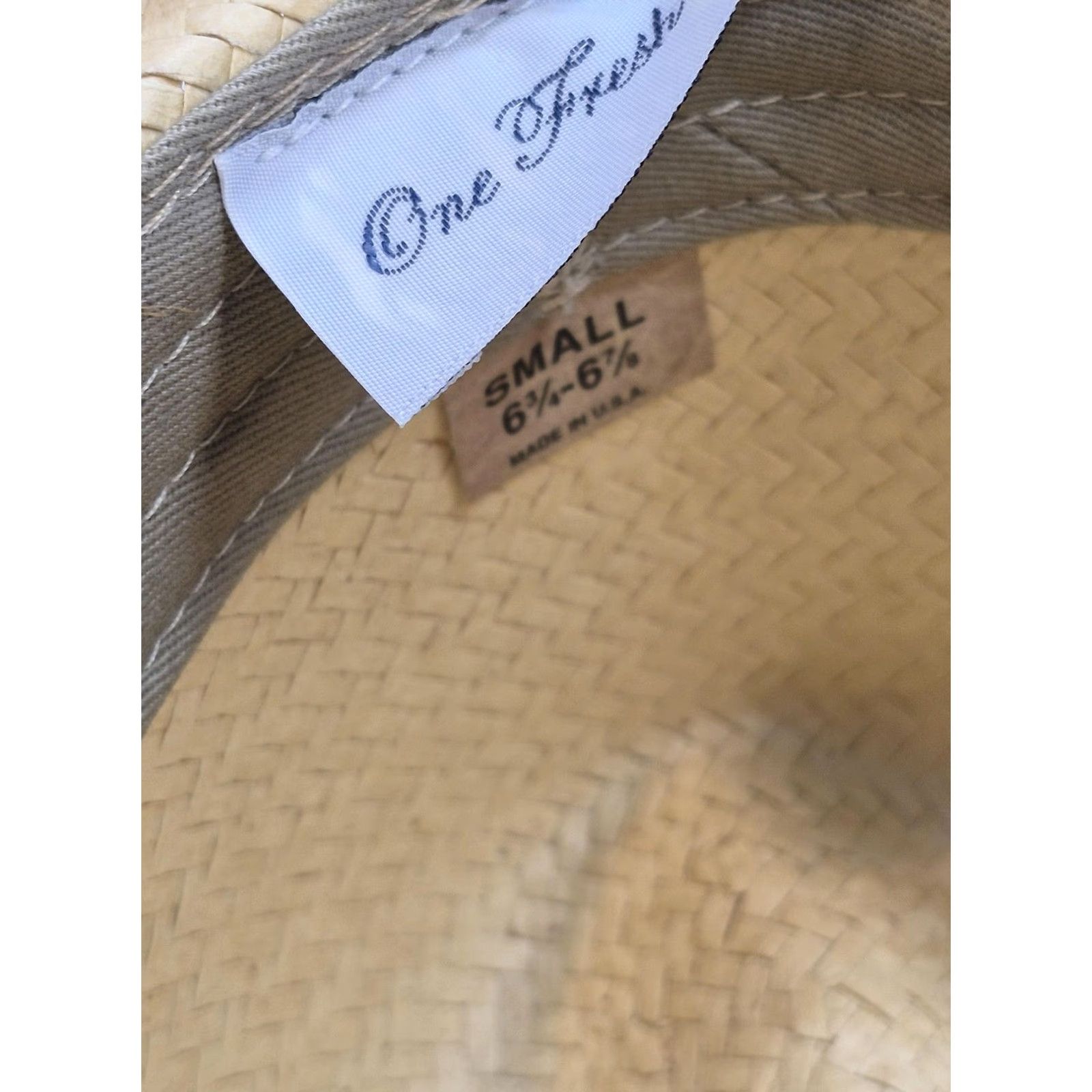 Vintage One Fresh Hats Fedora Hat 6 1/2 Beige Straw Lined Mens Summer Made in USA Size ONE SIZE - 6 Thumbnail