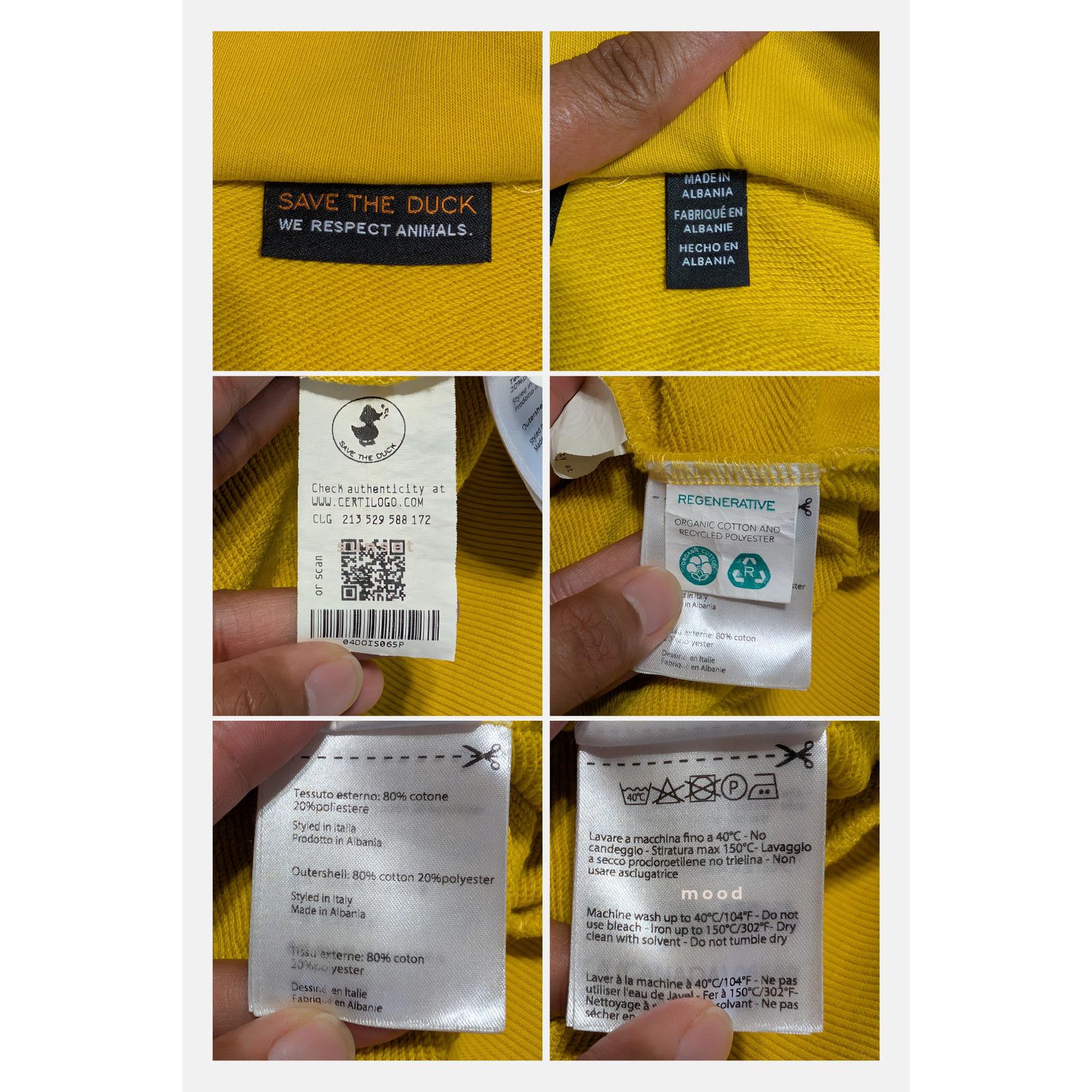 Save The Duck Save The Duck Logo Print Full Zipped Yellow Hoodie Jacket Size XL / US 12-14 / IT 48-50 - 7 Thumbnail