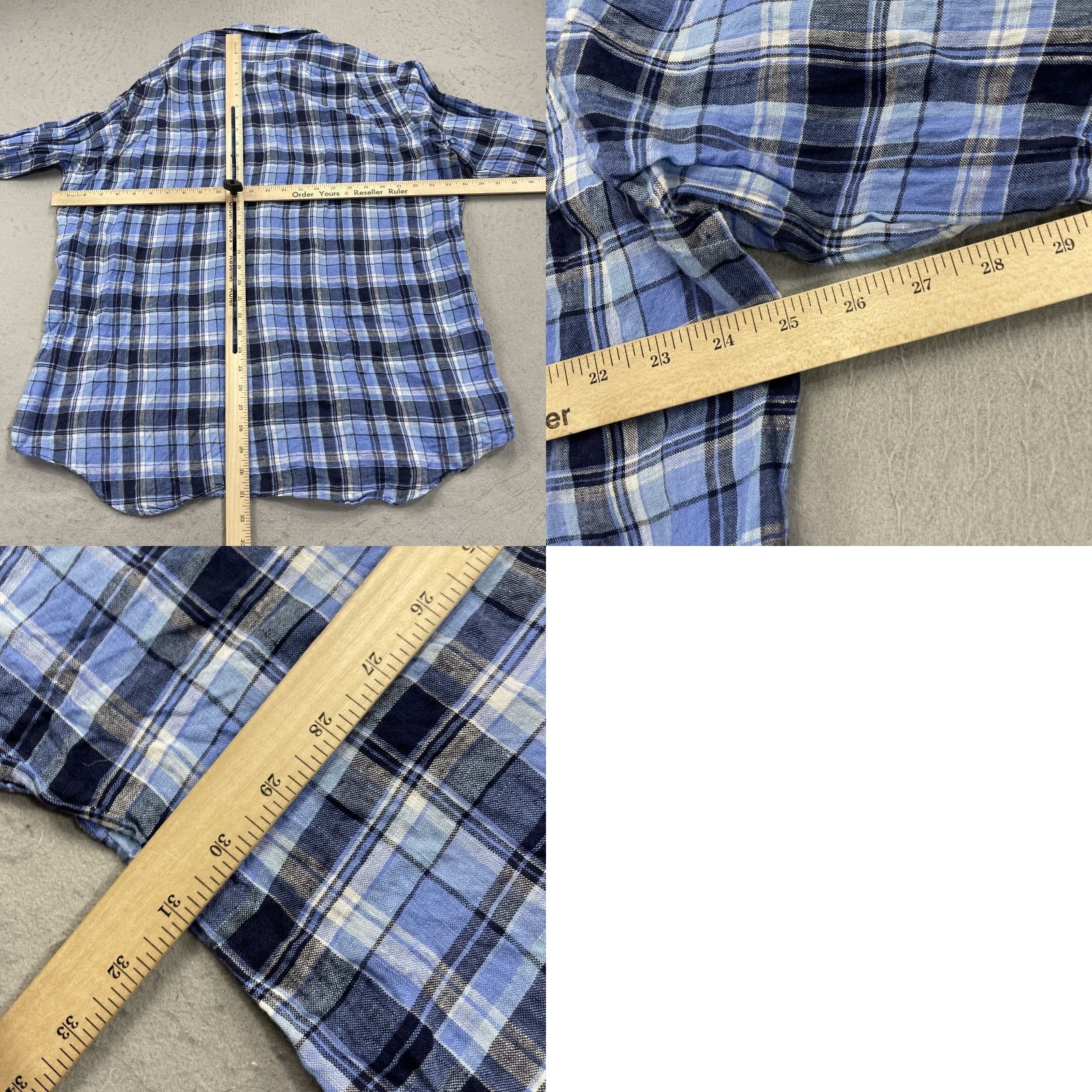 Polo Ralph Lauren Polo Ralph Lauren Shirt Mens XL Blue Plaid Linen Casual Button-Up Lightweight Size US XL / EU 56 / 4 - 8 Thumbnail