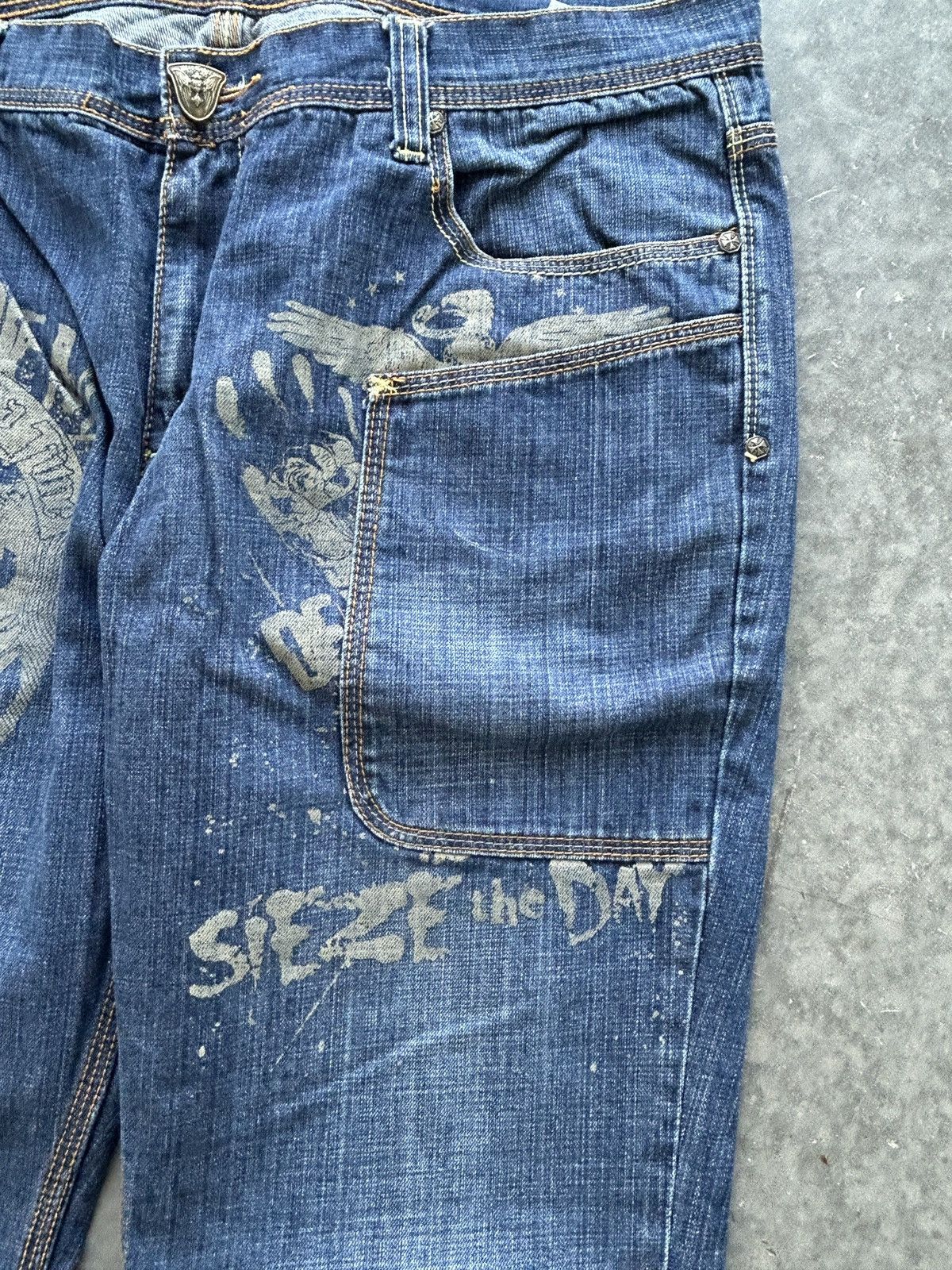 Black Label Vintage Y2K Blac Label Carpe Diem Flared Denim Size US 40 / EU 56 - 3 Thumbnail