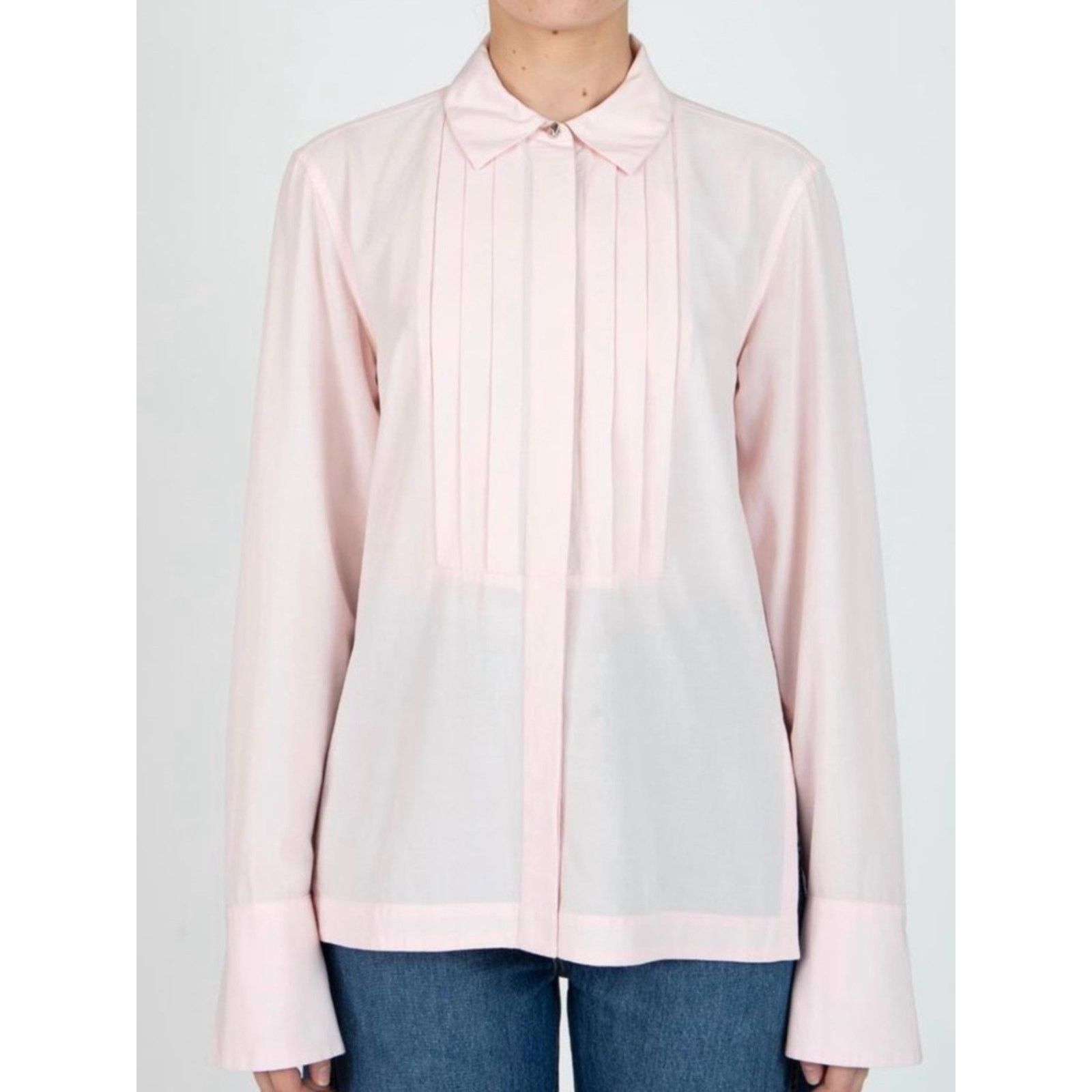 Derek Lam 10 Crosby Derek Lam 10 Crosby Valera Pleated Cotton-Blend Shirt Size M / US 6-8 / IT 42-44 - 1 Thumbnail