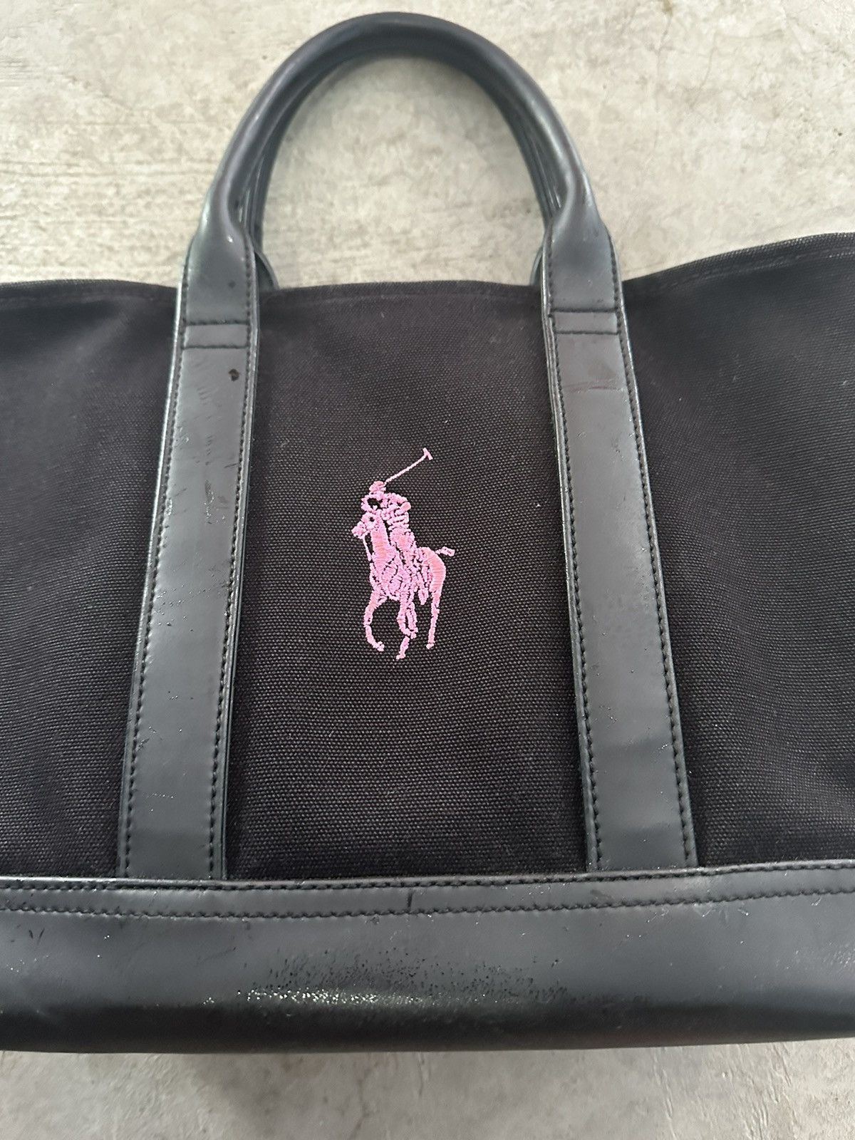 Designer × Ralph Lauren Ralph Lauren Big Embroidered Pink Pony Mini Canvas Tote Bag Size ONE SIZE - 2 Thumbnail