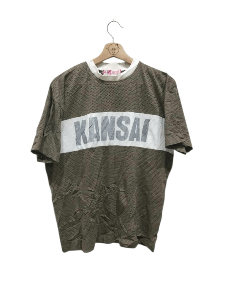 Kansai Yamamoto Vintage 80s Kansai Internasional Mesh Big Logo T-shirt Size US M / EU 48-50 / 2 - 1 Thumbnail