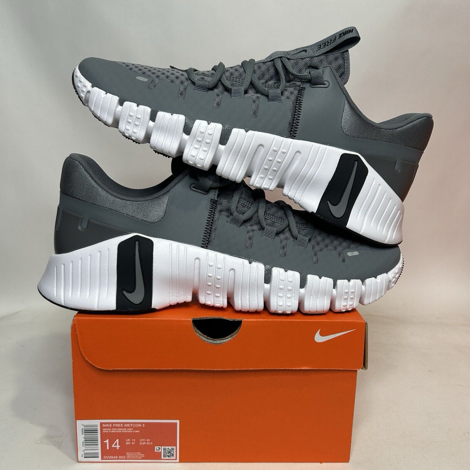 Nike Nike Free Metcon 5 TB “Gunsmoke/Grey White Black” 2024 Size US 14 / EU 47 - 1 Thumbnail