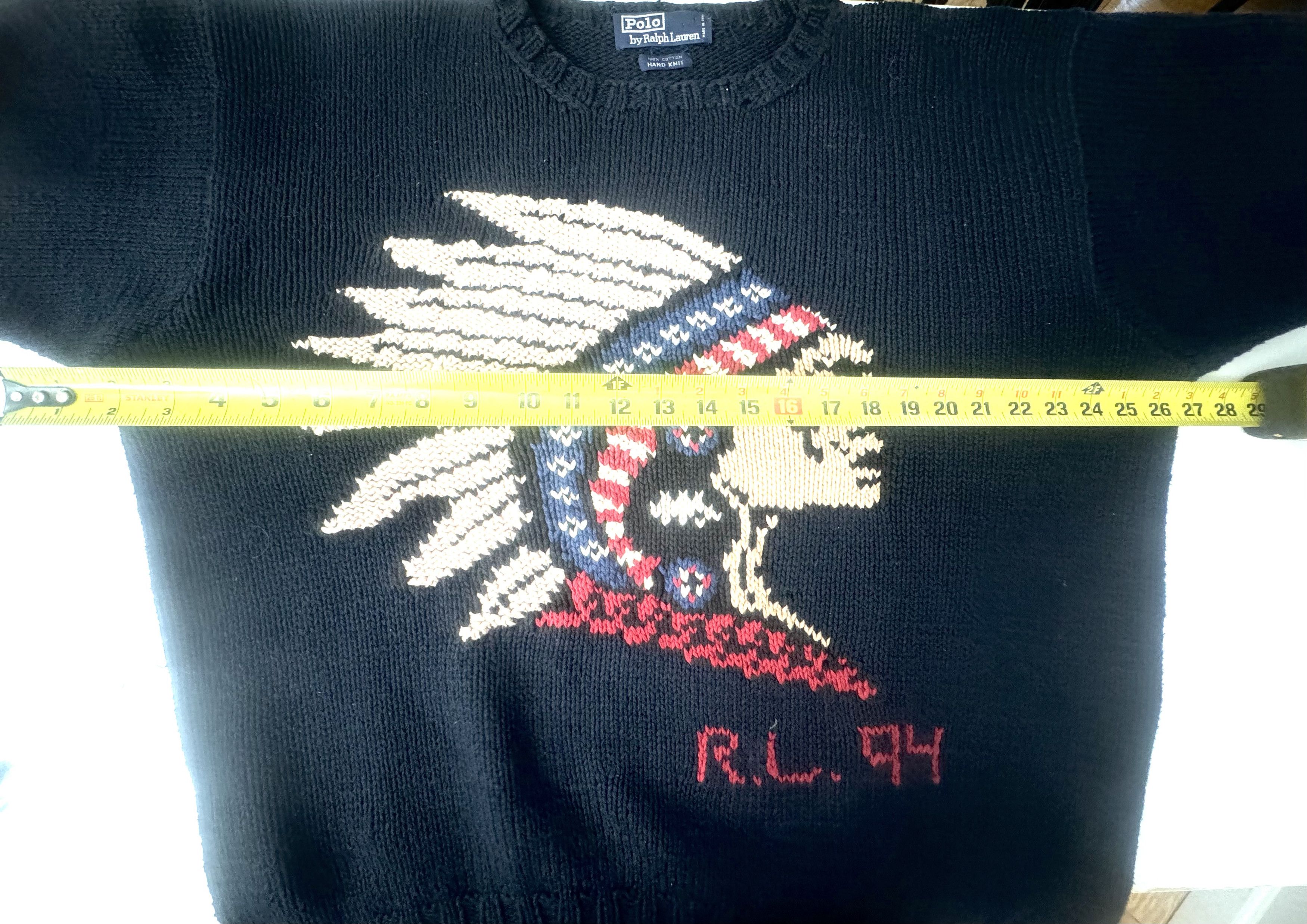 Image of Vintage Polo Ralph Laurent Indian Head Sweater Knit Xl, Men's