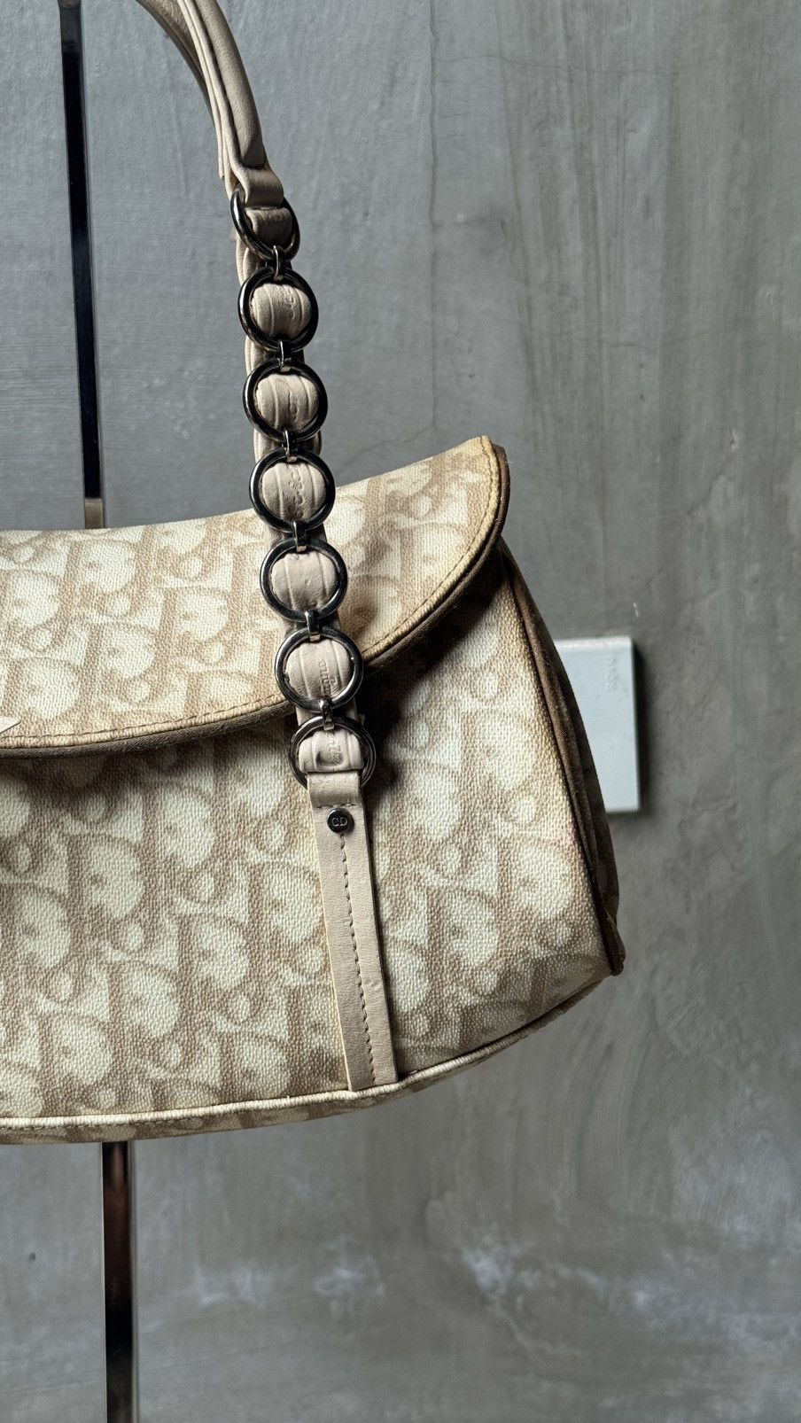 Dior Christian Dior Trotter Canvas Romantic Hand Bag PVC Beige Size ONE SIZE - 6 Thumbnail