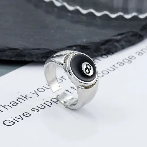 Other Number 8 Black Billiard Adjustable Ring Size ONE SIZE - 2 Thumbnail