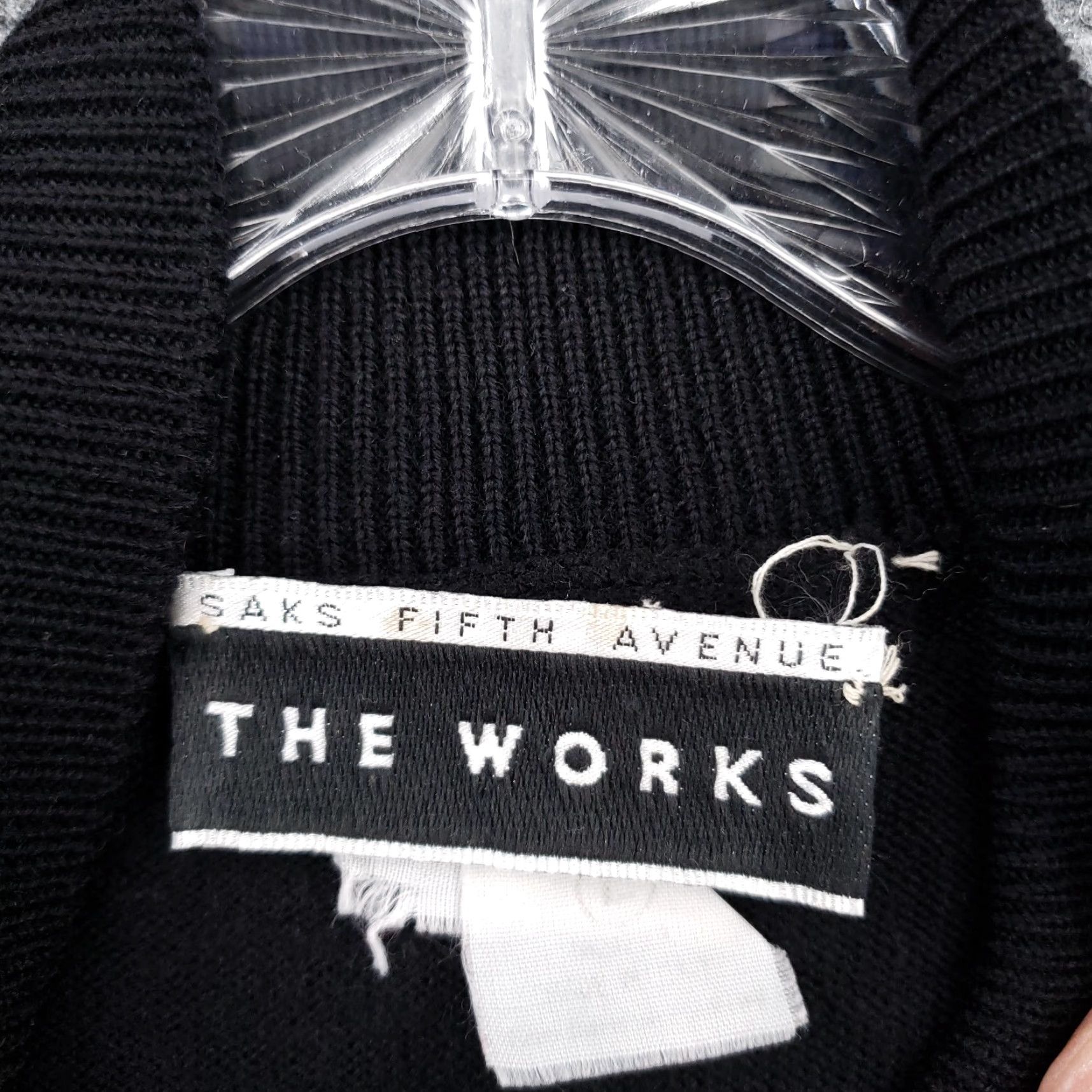 Saks Fifth Avenue Saks Fifth Avenue Sweater Womens L Black Wool Pullover Mock Neck Raglan Sleeve Knit Solid The Works Size L / US 10 / IT 46 - 6 Thumbnail