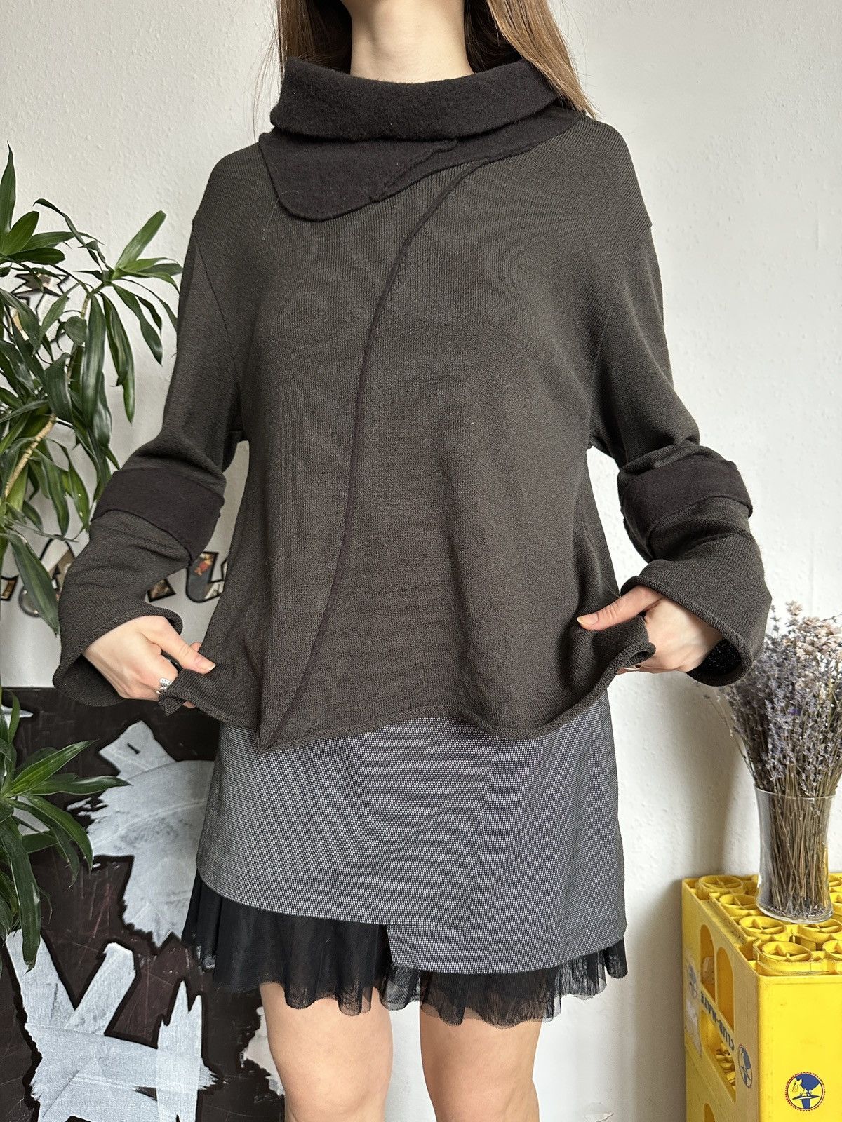 Designer × Seditionaries SULU Wool Blend Cowl Asymmetrical Deconstructive Sweater Size M / US 6-8 / IT 42-44 - 6 Thumbnail