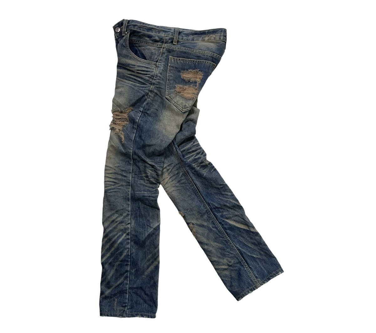 Japanese Brand DPSR Clawmarks Distressed Patchwork Patina Design Jeans Size US 32 / EU 48 - 14 Thumbnail