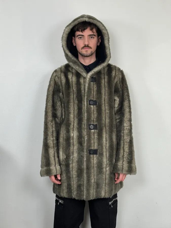 Balmain 2000s Balmain Reversible Faux Fur Brown Suede Beige Hooded Jacket Size US M / EU 48-50 / 2 - 2 Thumbnail