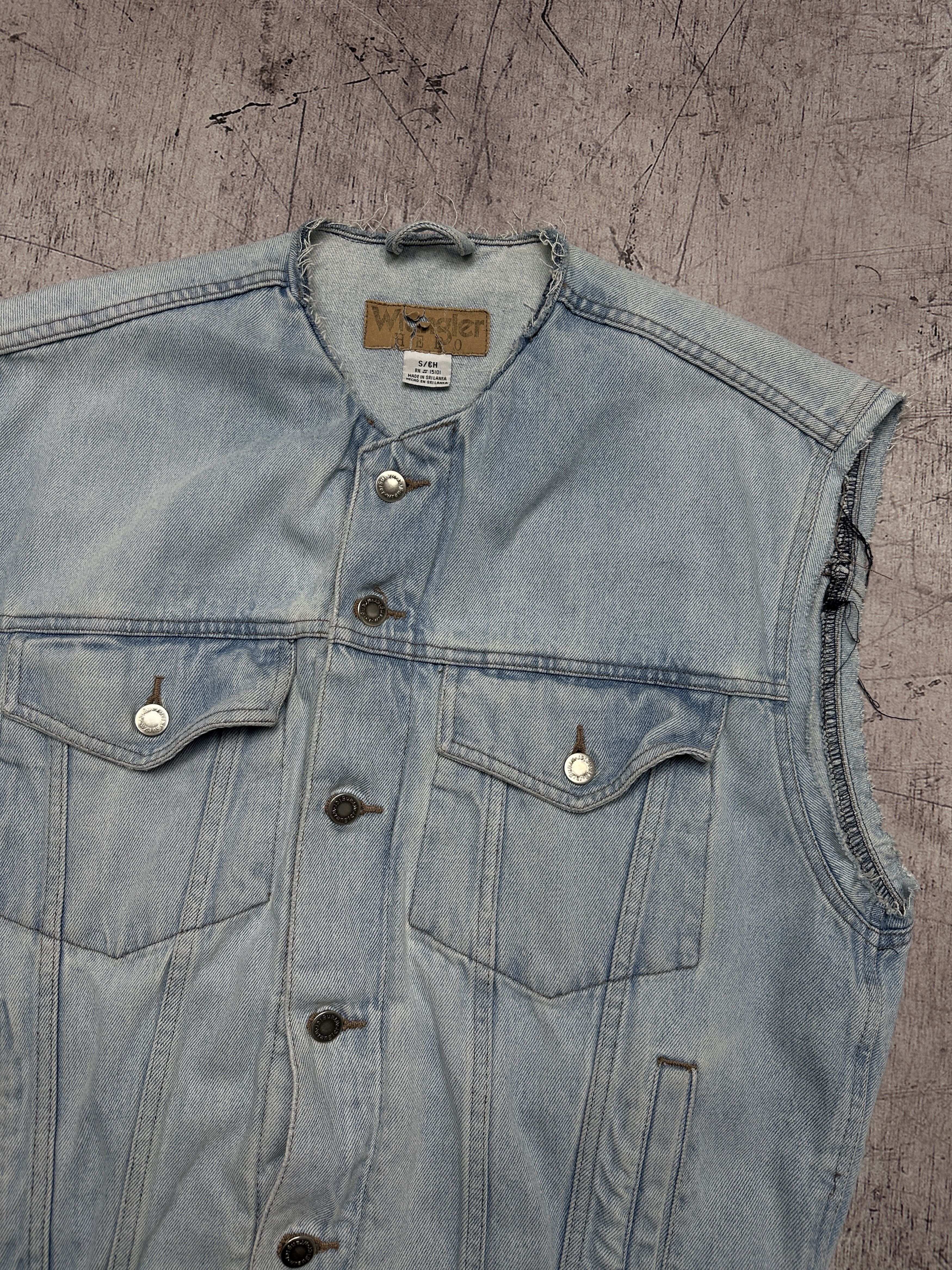 Vintage Wrangler 90s Vintage Mens Denim Vest Size US S / EU 44-46 / 1 - 2 Thumbnail