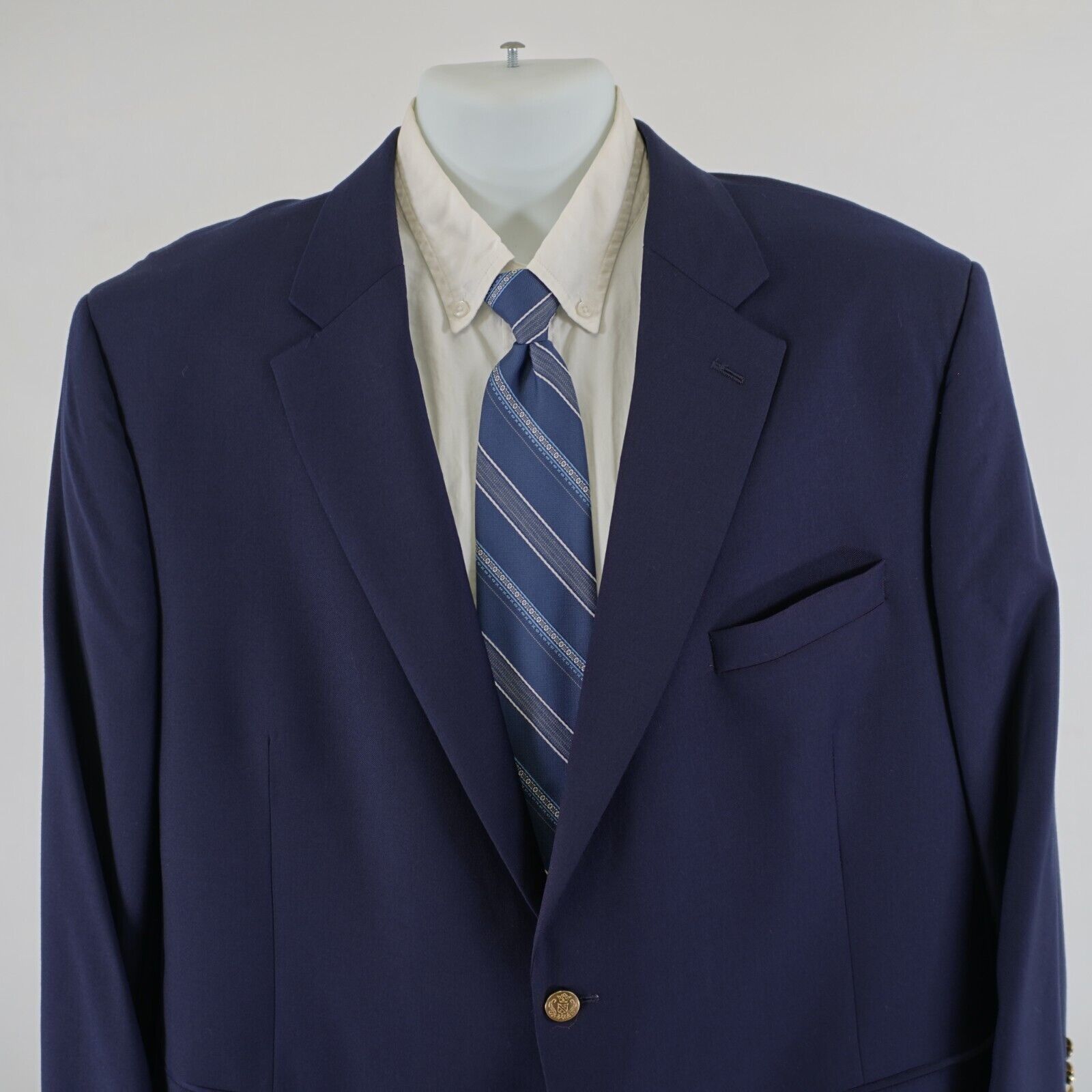 Jos. A. Bank Jos A Bank Signature Wool Blue 2 Gold Button Blazer 46R Tagg Size 46R - 1 Thumbnail