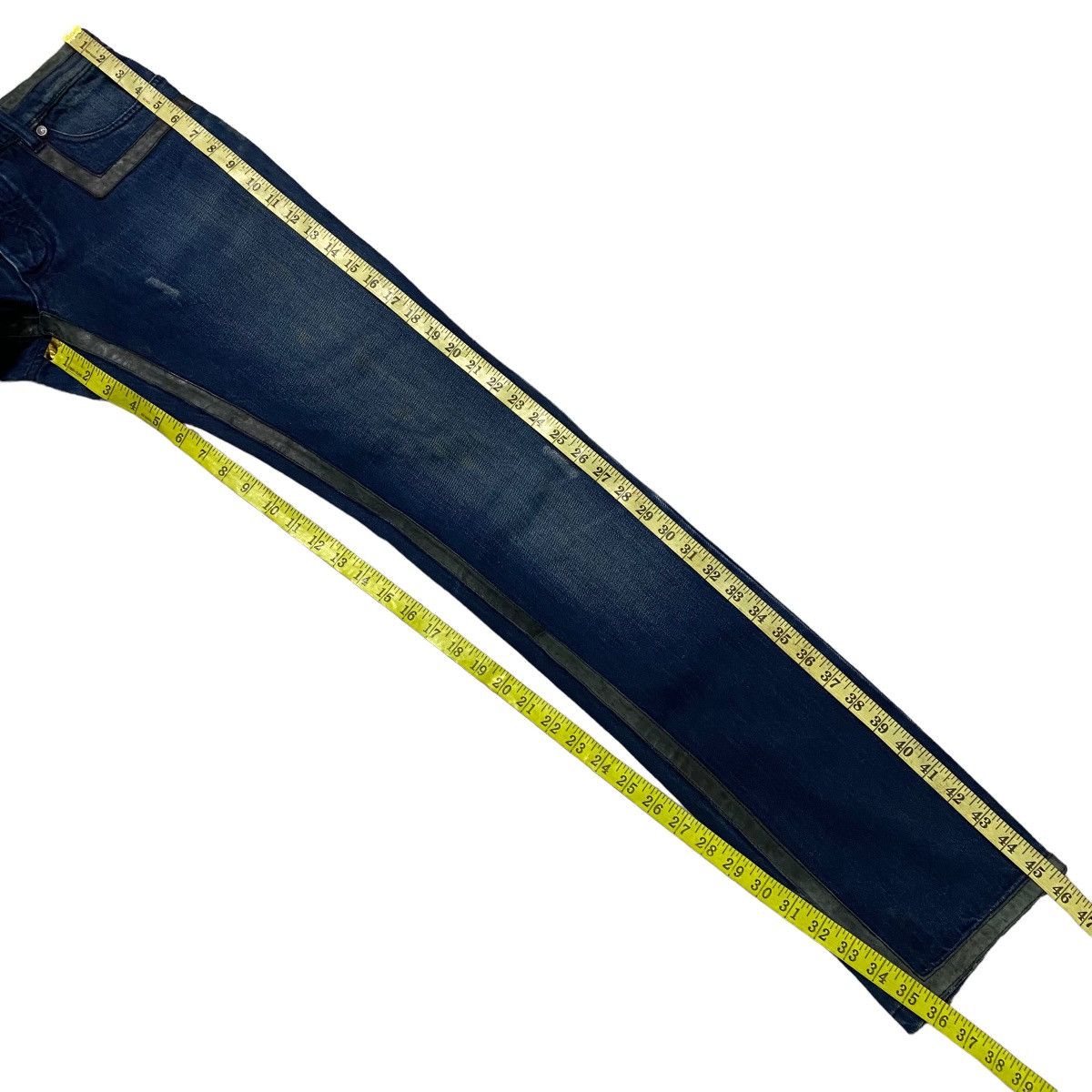 John Galliano John Galliano Leather Trimmed Denim Jeans Size US 31 - 24 Thumbnail