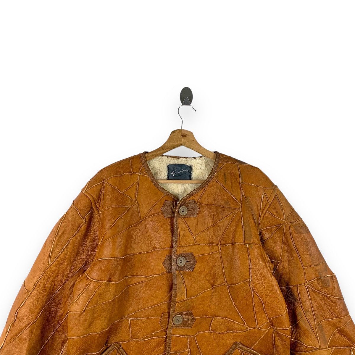 Vintage Vintage GUEPE SUEDE LEATHER Shearling Winter Jacket Coat Size L / US 10 / IT 46 - 2 Thumbnail