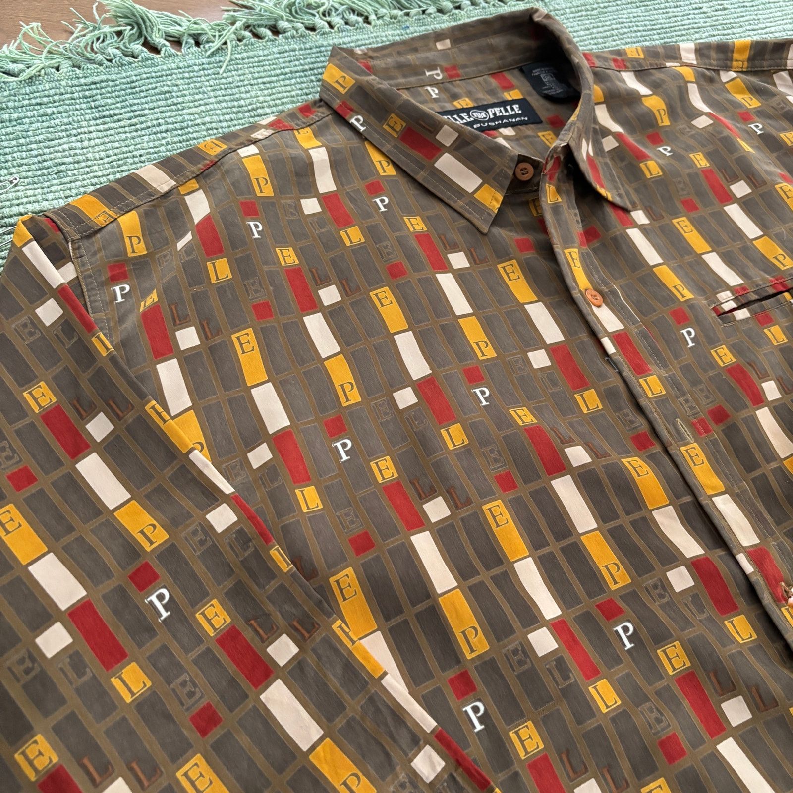 Pelle Pelle × Vintage Vtg Y2K Pelle Pelle Button Up Long Sleeve Shirt Baggy 3XL Size US XXL / EU 58 / 5 - 4 Thumbnail