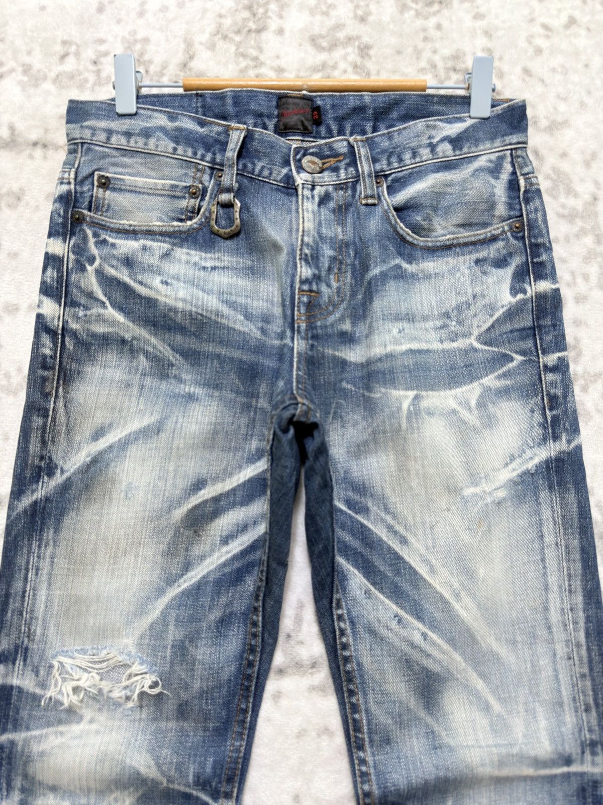 If Six Was Nine Vintage Jackrose Distressed Flare Bootcut Grunge Whiskered Size US 30 / EU 46 - 3 Thumbnail
