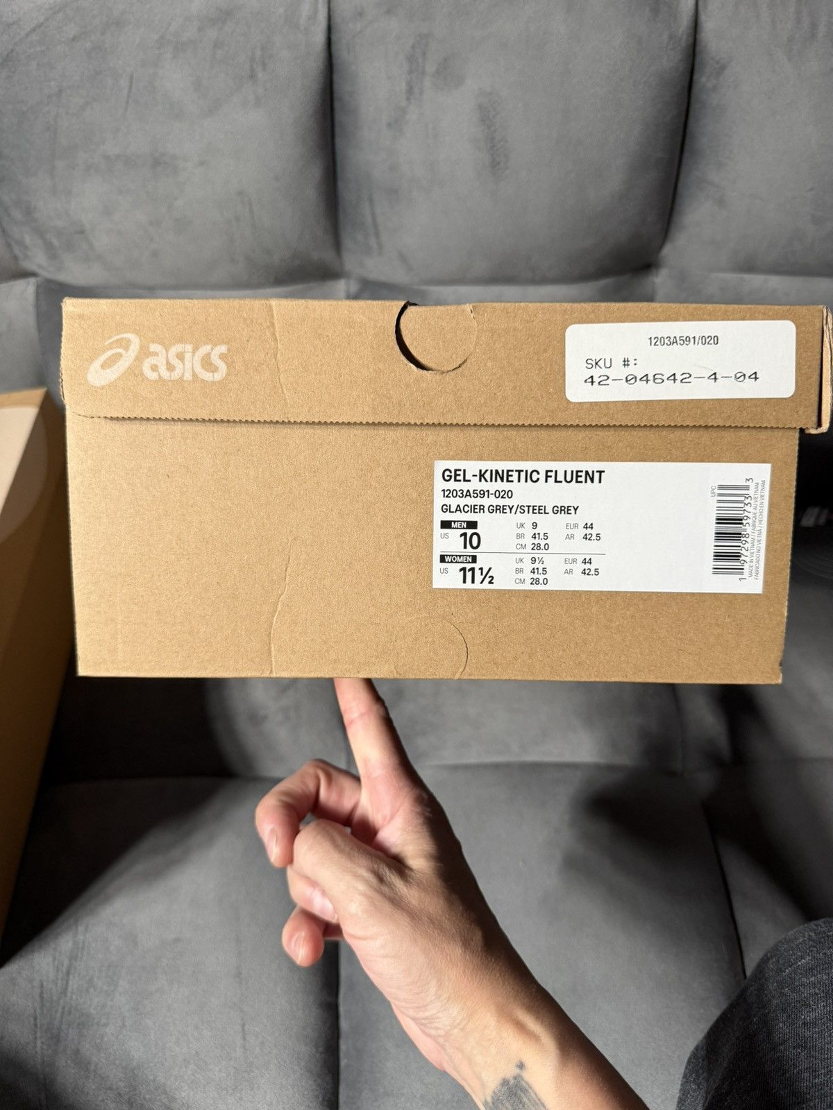 Asics Size 10 - ASICS Gel Kinetic Fluent Glacier Grey Lime Size US 10 / EU 43 - 7 Thumbnail