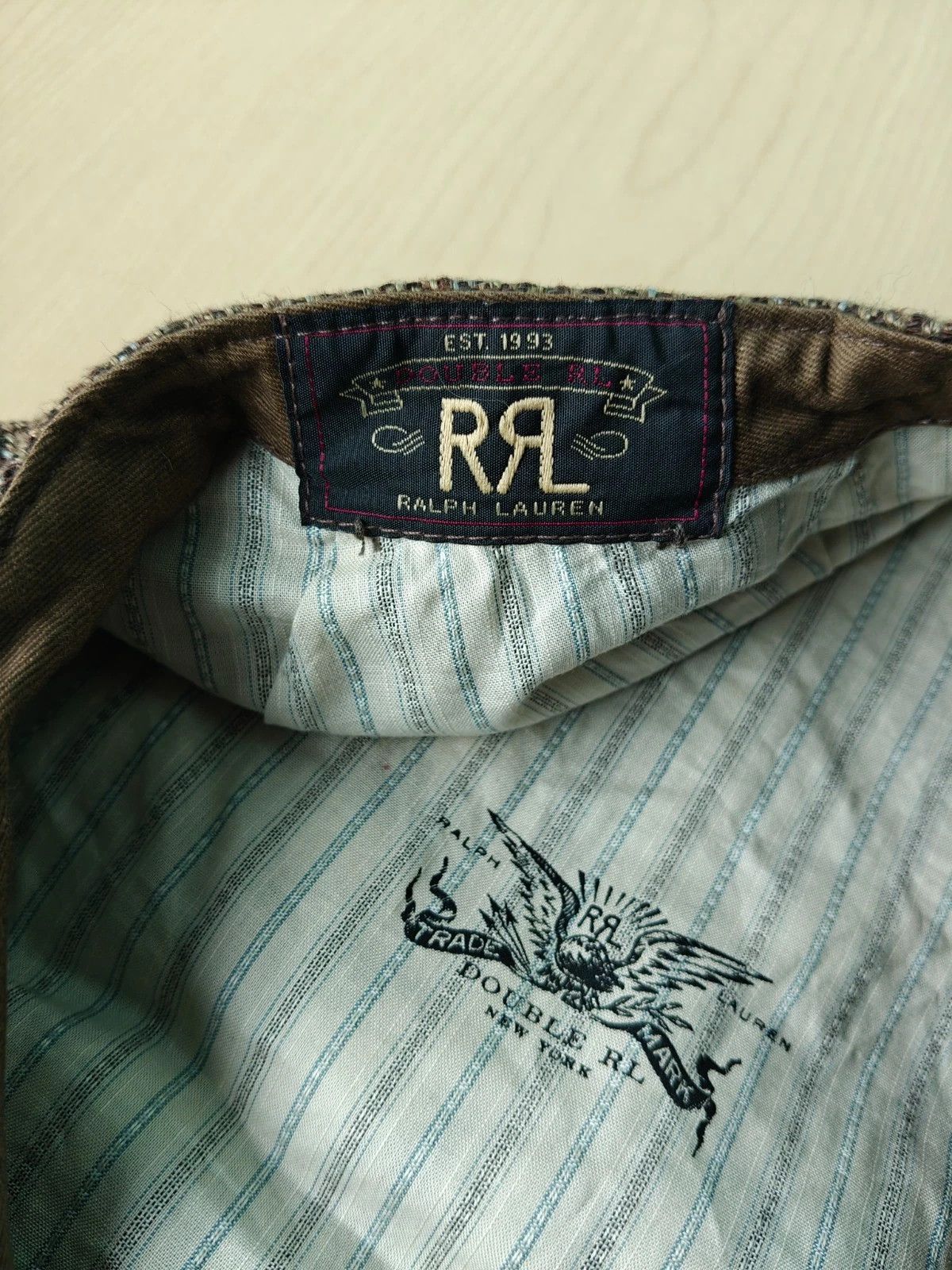 RRL Ralph Lauren DOUBLE RL Linen Herringbone Newsboy Cap T/1919 Size ONE SIZE - 10 Thumbnail